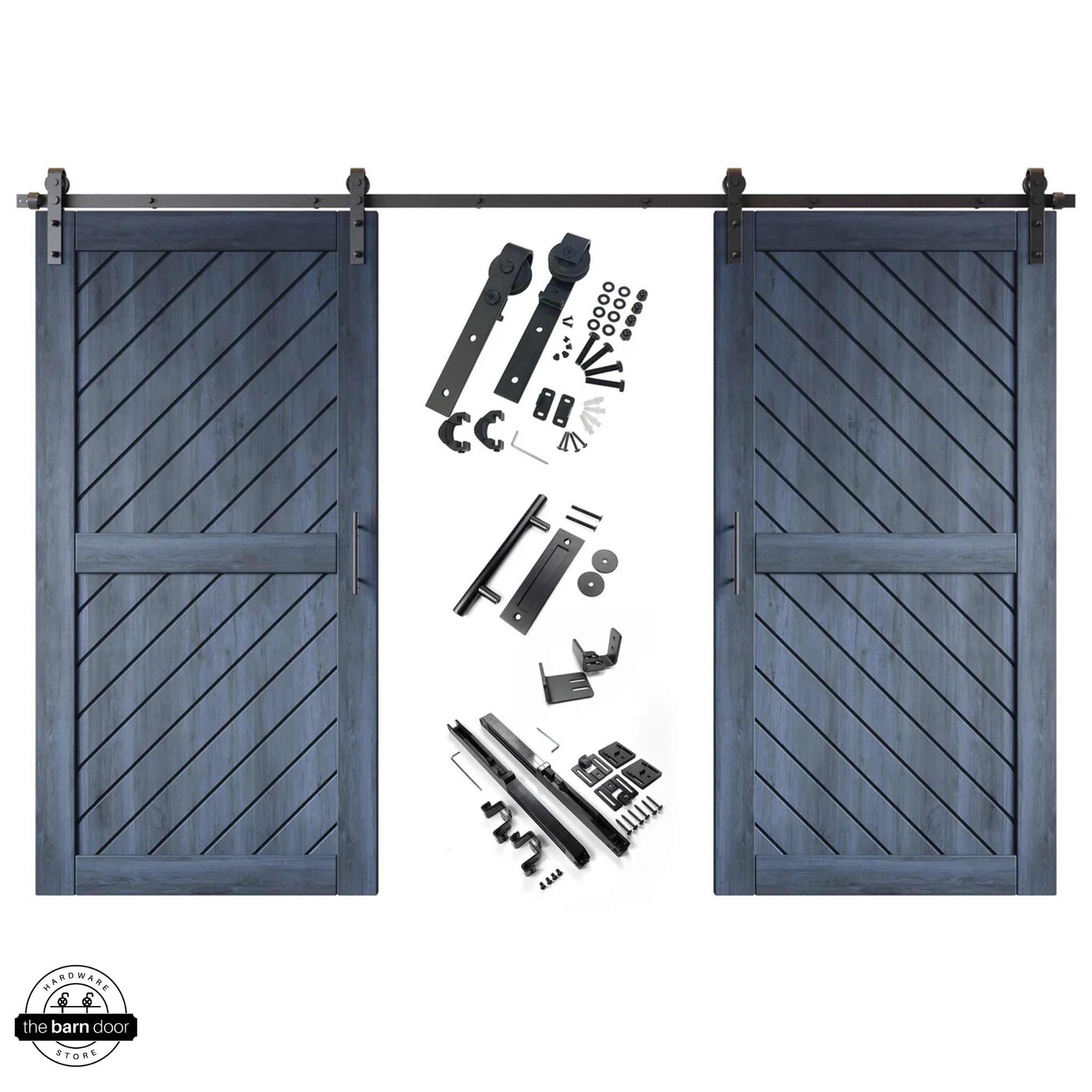 Navy Slanted Double Barn Door Kit