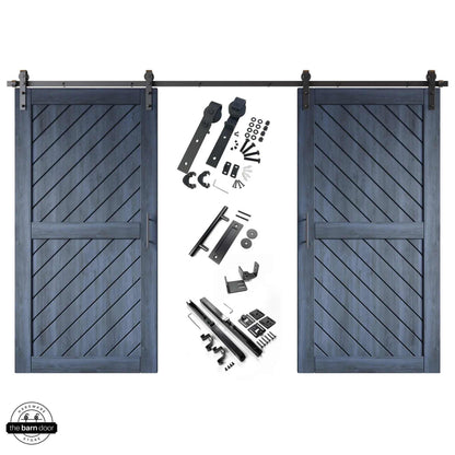 Navy Slanted Double Barn Door Kit