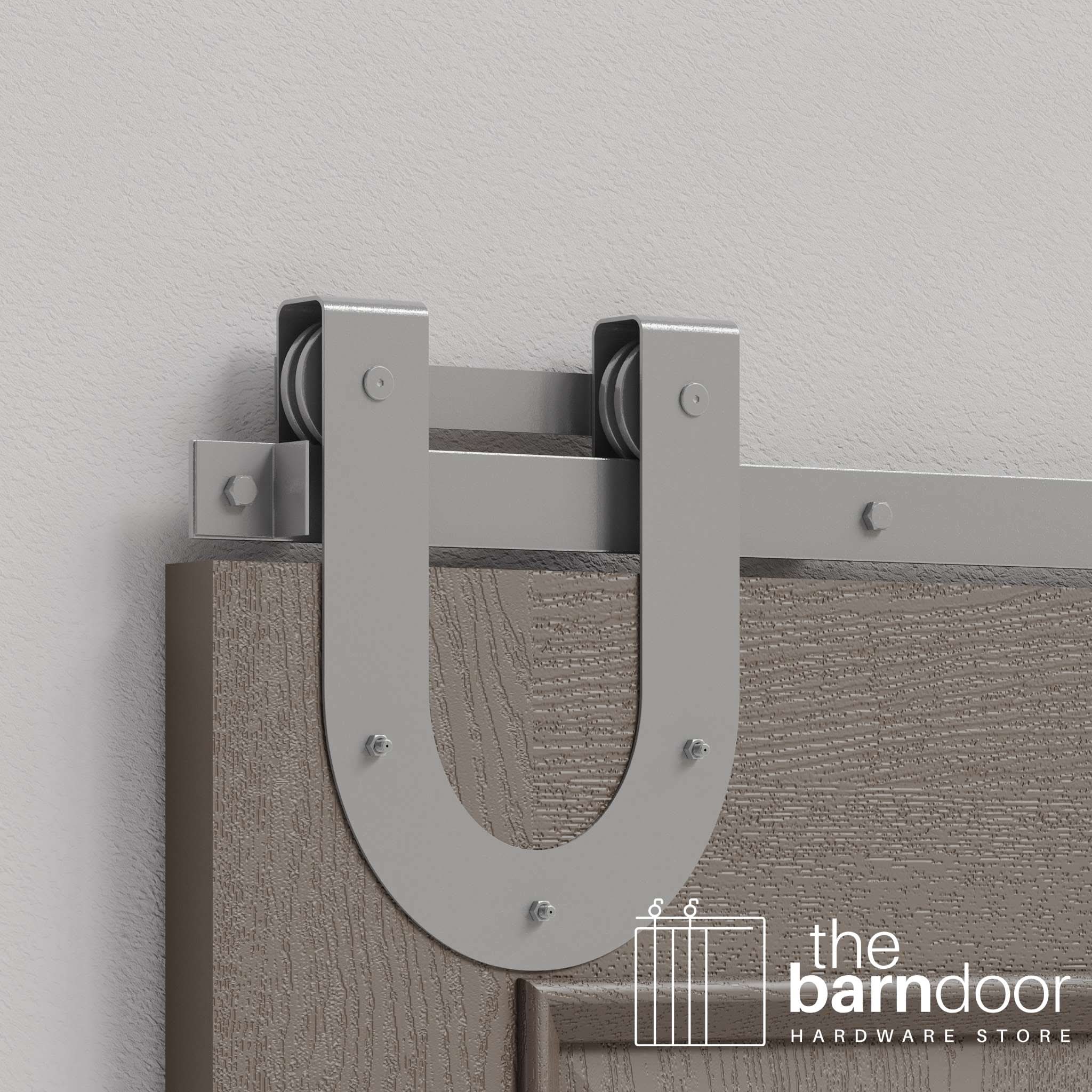 PC Chrome Horseshoe Heavy Duty Single Track Barn Door Hardware