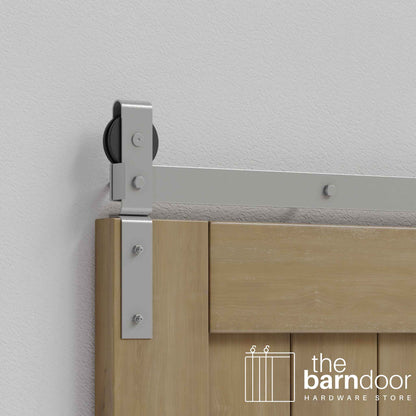 PC Chrome J Strap Bifold Barn Door Hardware