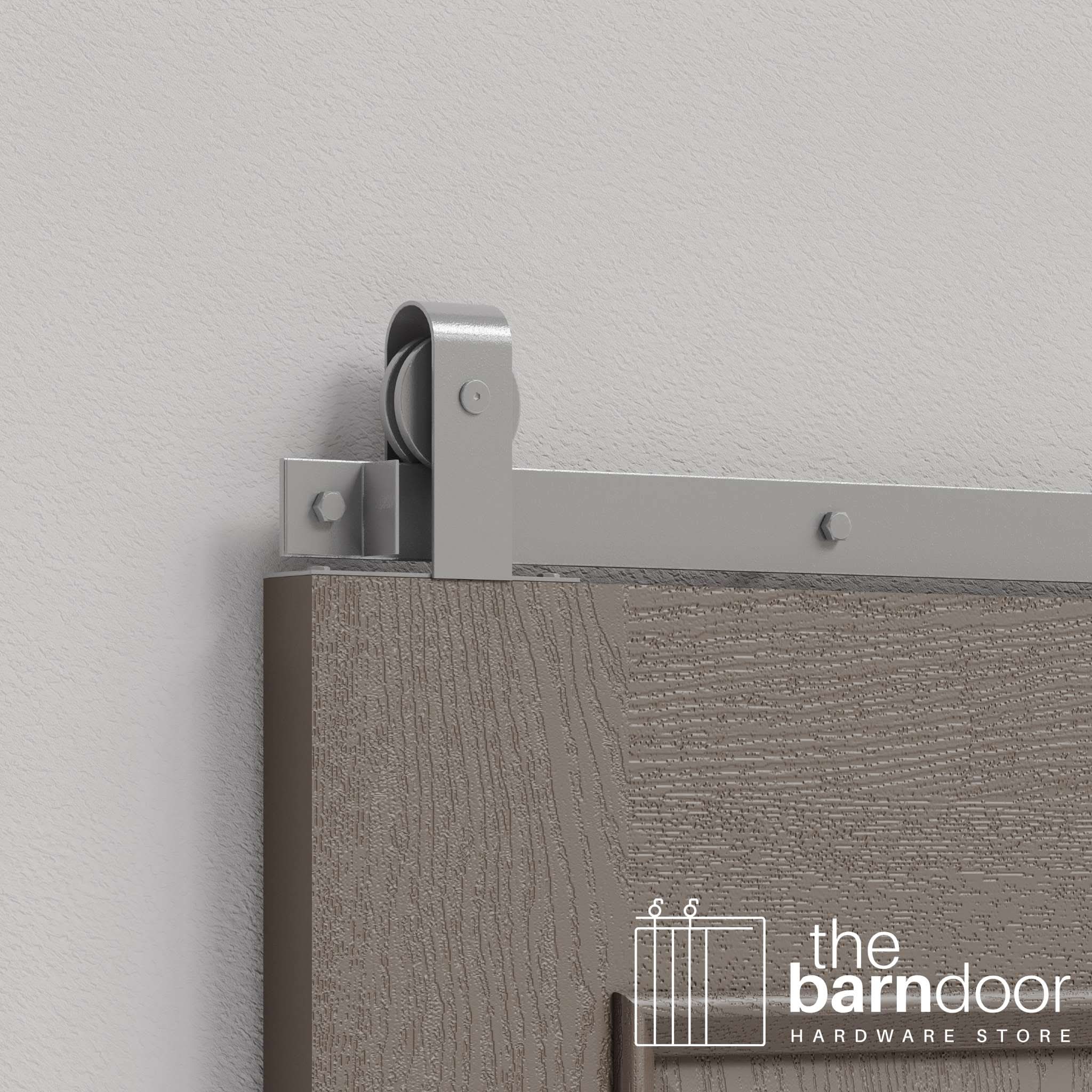 PC Chrome J Strap Top Mount Heavy Duty Single Track Barn Door Hardware