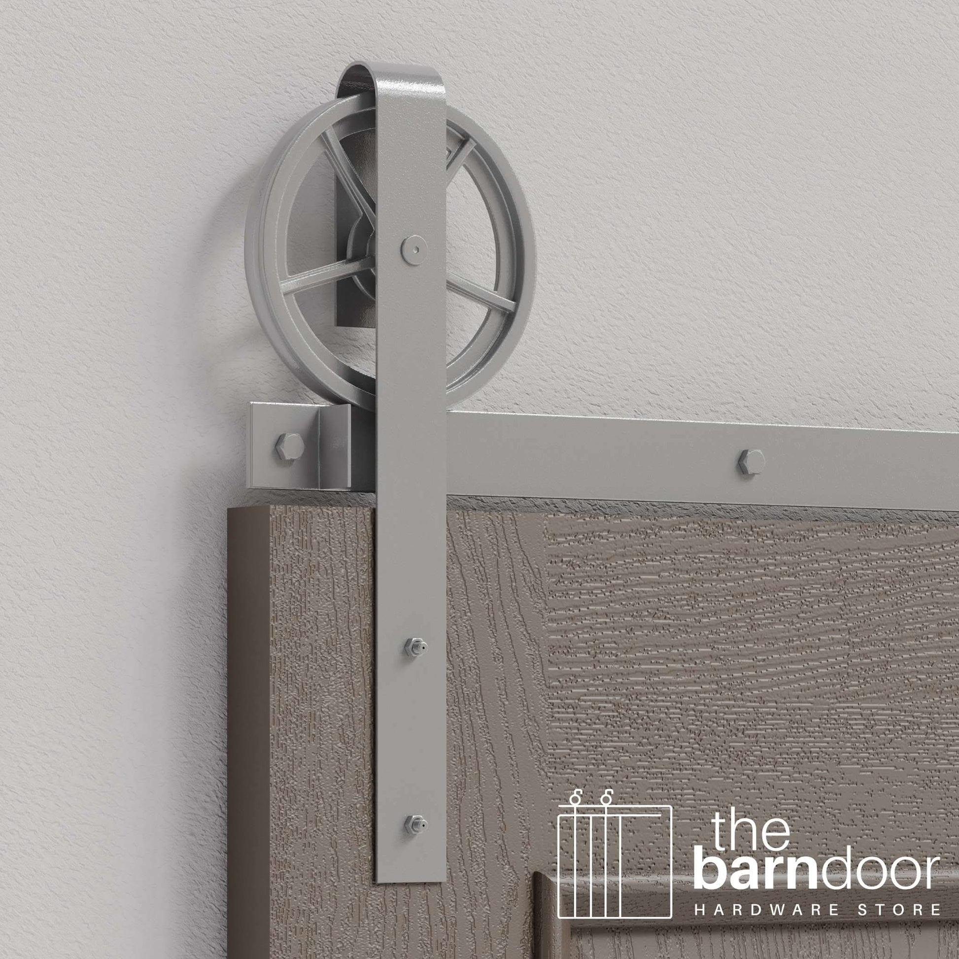 PC Chrome Wagon Wheel Heavy Duty Single Track Barn Door Hardware