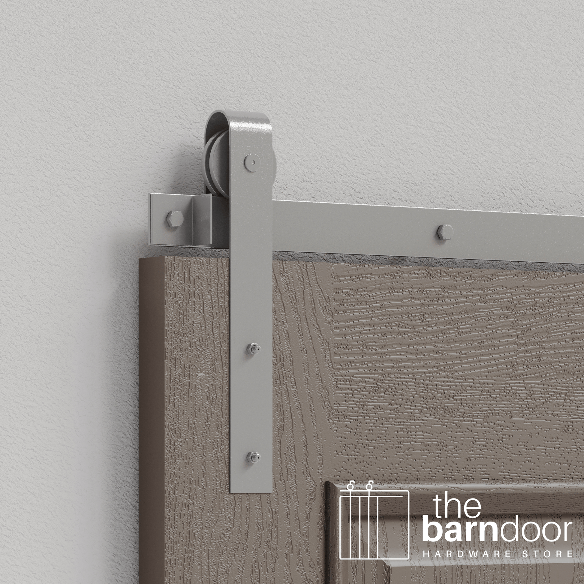 PC Chrome J Strap Heavy Duty Single Track Barn Door Hardware