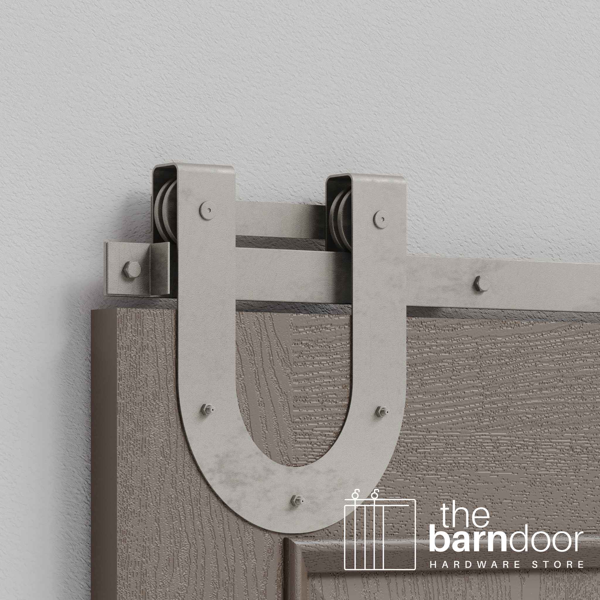 Raw Steel Horseshoe Heavy Duty Single Track Barn Door Hardware