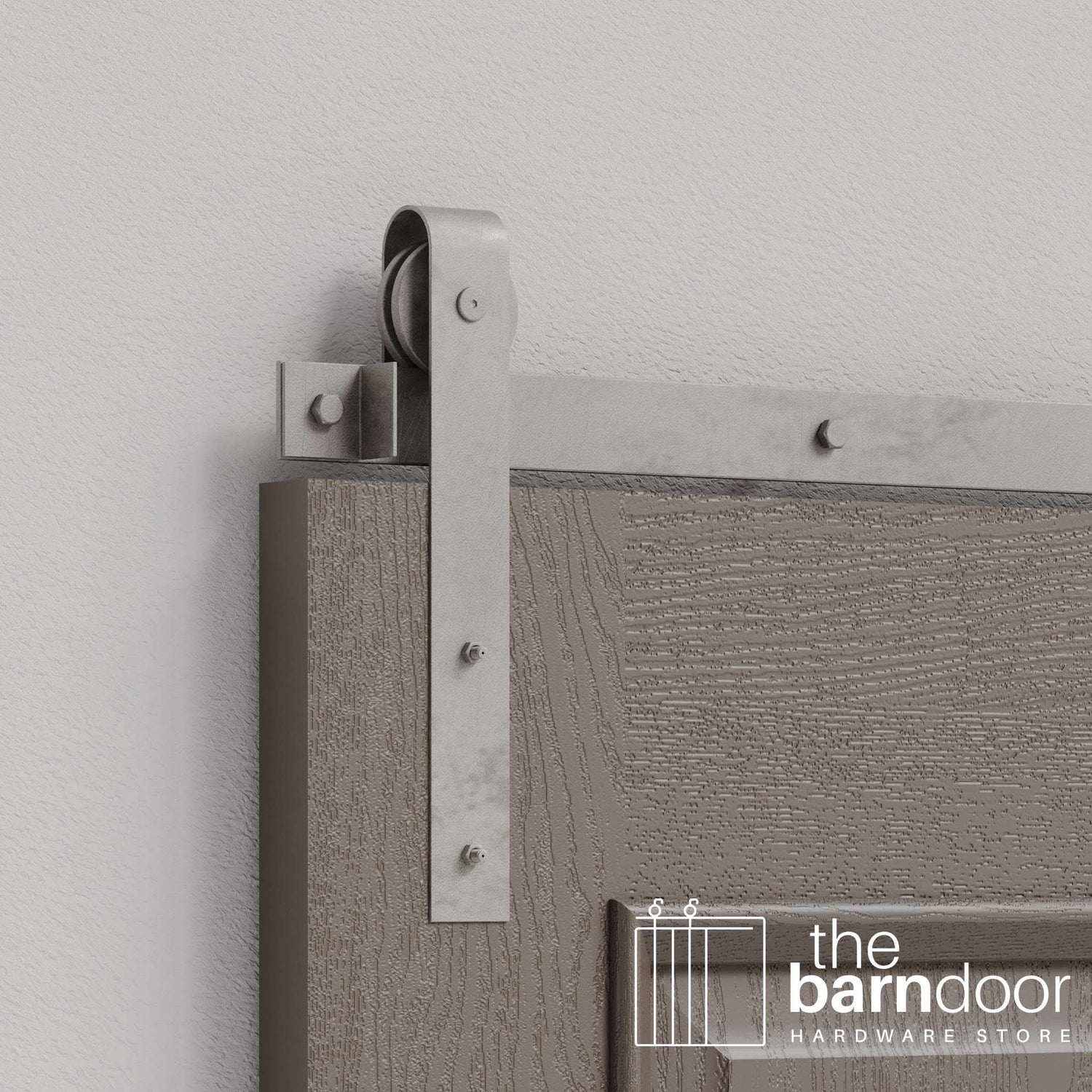 Raw Steel J Strap Heavy Duty Single Track Barn Door Hardware