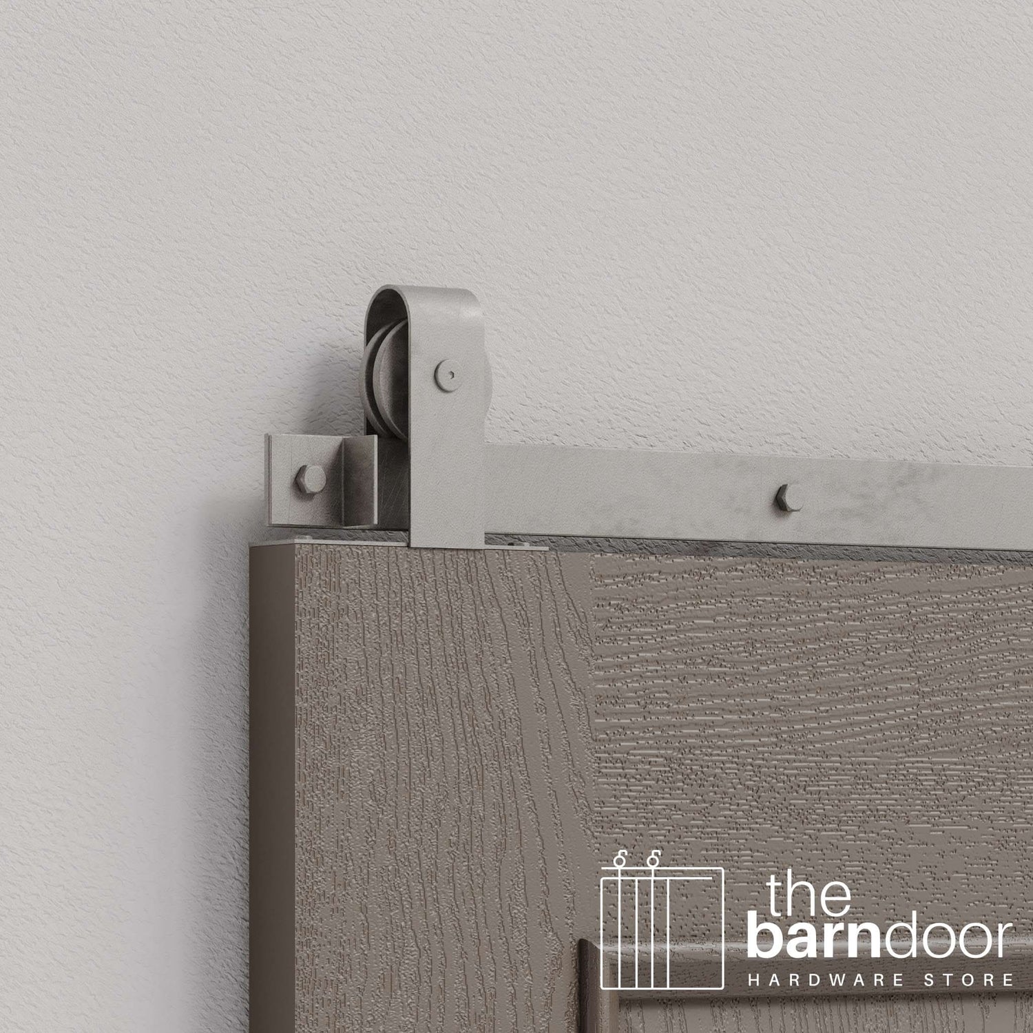 Raw Steel J Strap Top Mount Heavy Duty Single Track Barn Door Hardware