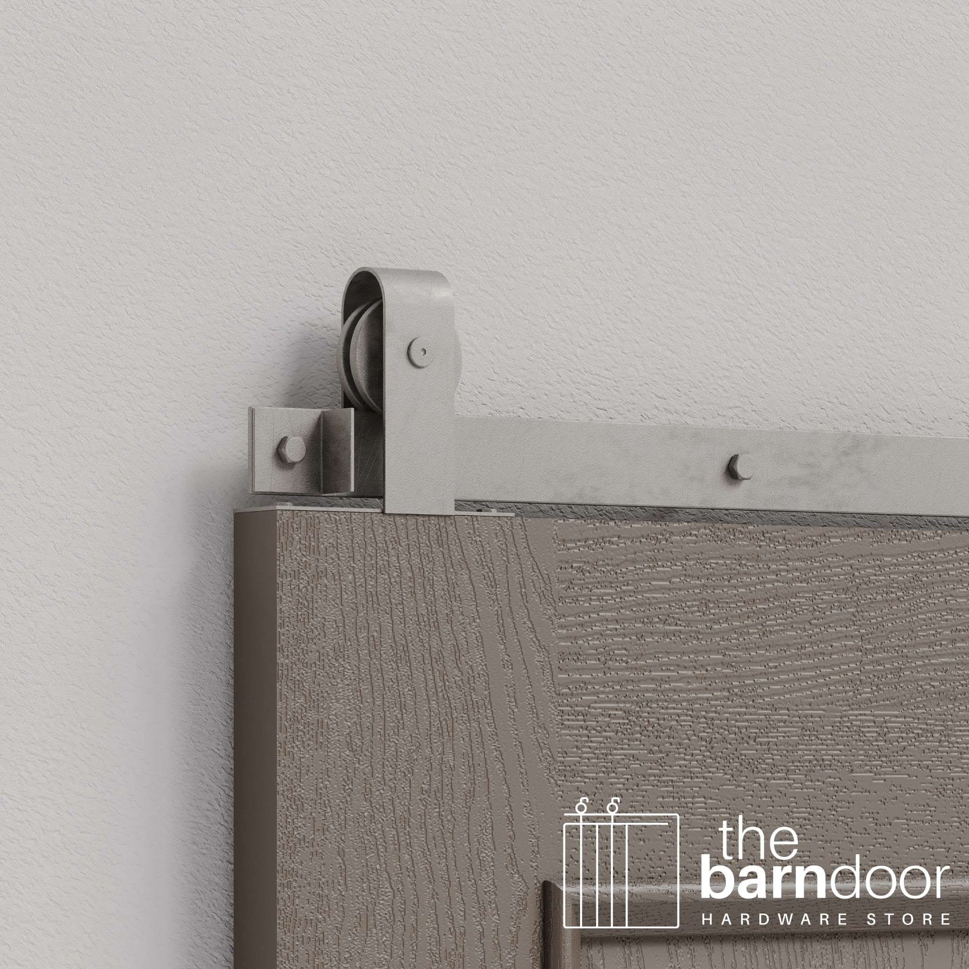 Raw Steel J Strap Top Mount Heavy Duty Single Track Barn Door Hardware