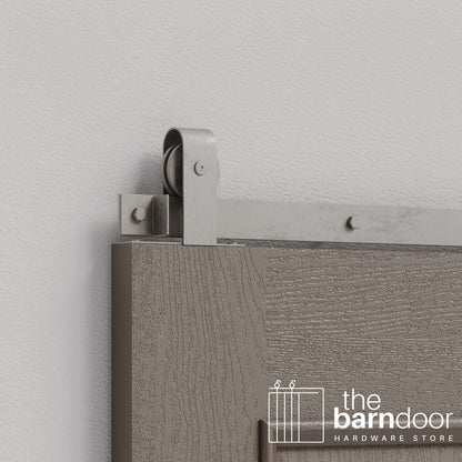 Raw Steel J Strap Top Mount Heavy Duty Single Track Barn Door Hardware