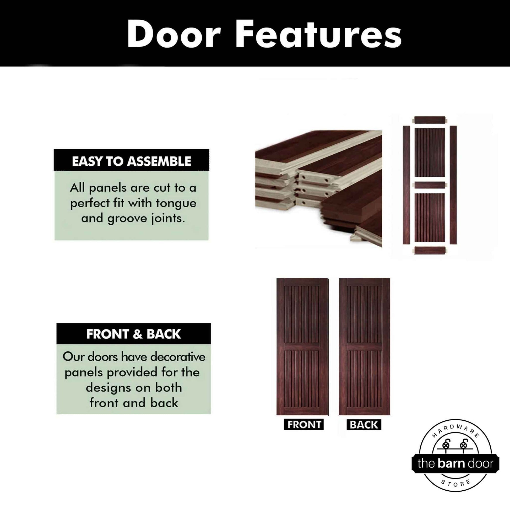 Red Mahogany Vertical Slat DIY Barn Door