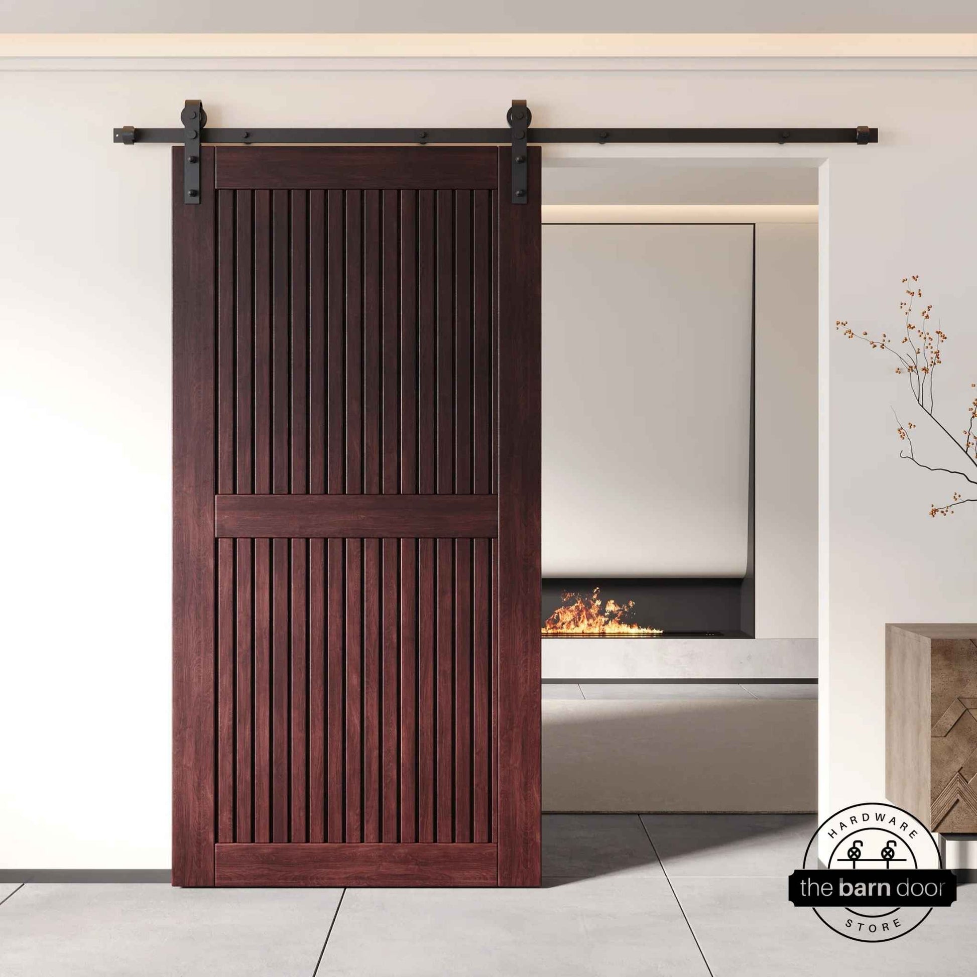Red Mahogany Vertical Slat DIY Barn Door