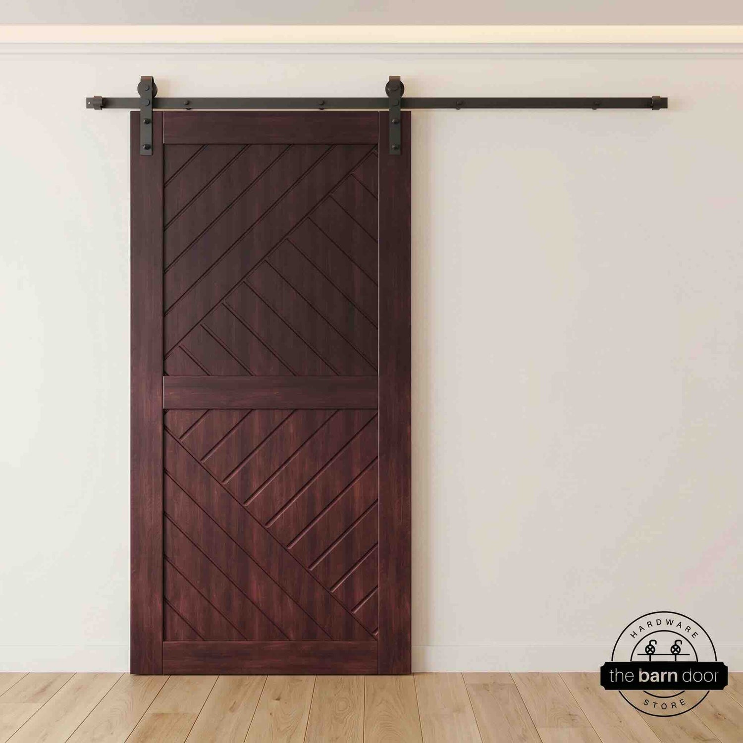Red Mahogany Patterned Barn Door