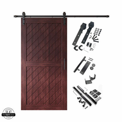 Red Mahogany Slanted Classic Single Track Barn Door Kit