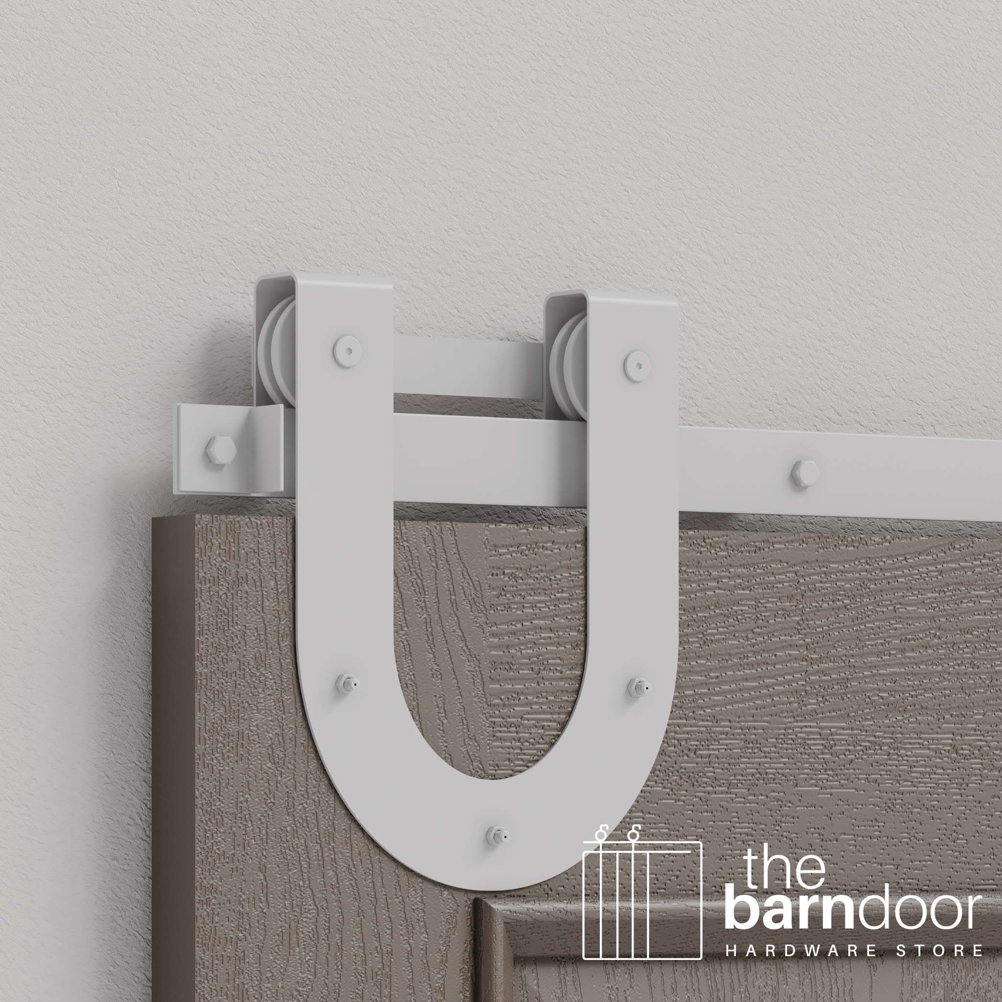 Rocket White Horseshoe Heavy Duty Single Track Barn Door Hardware