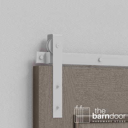 Rocket White J Strap Heavy Duty Single Track Barn Door Hardware