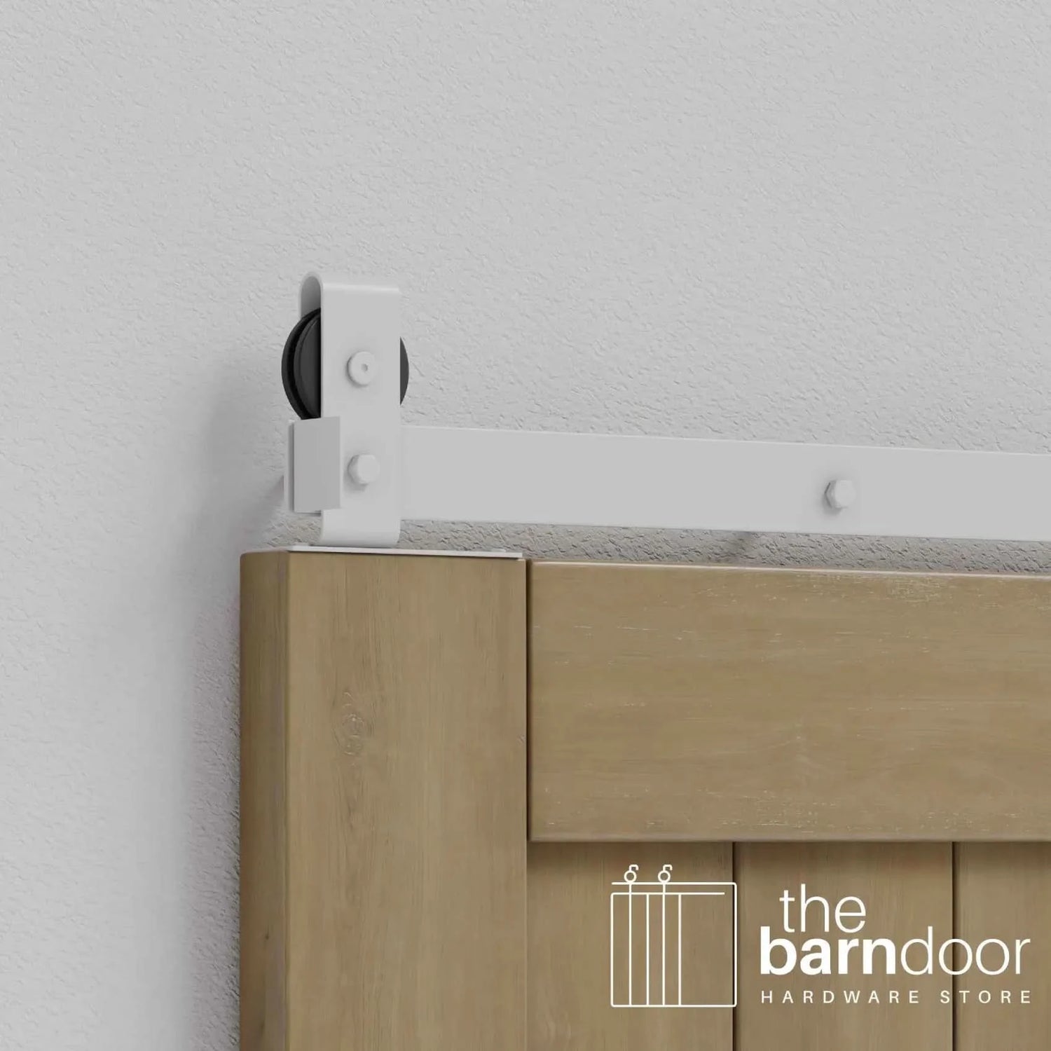 Rocket White J Top Mount Bifold Barn Door Hardware