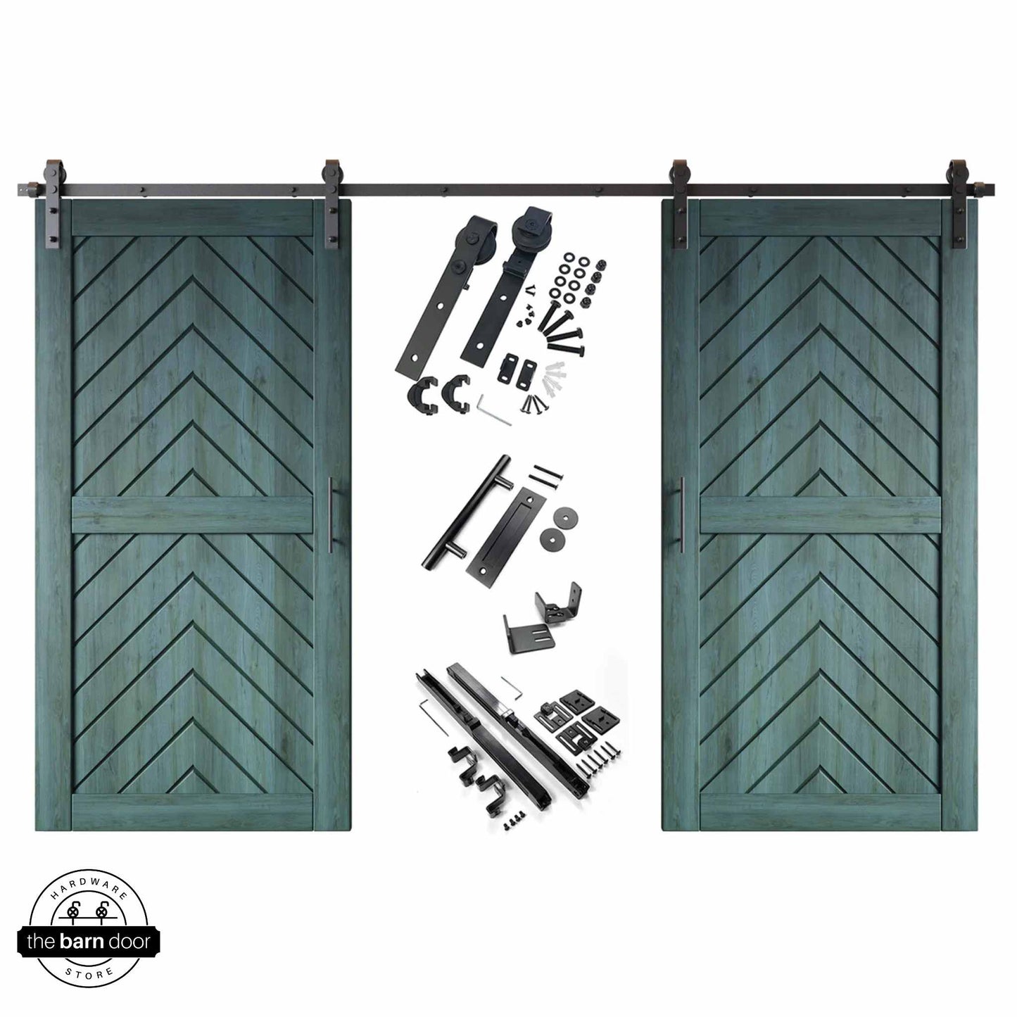 Royal Pine Fishbone Double Barn Door Kit by TBDHS