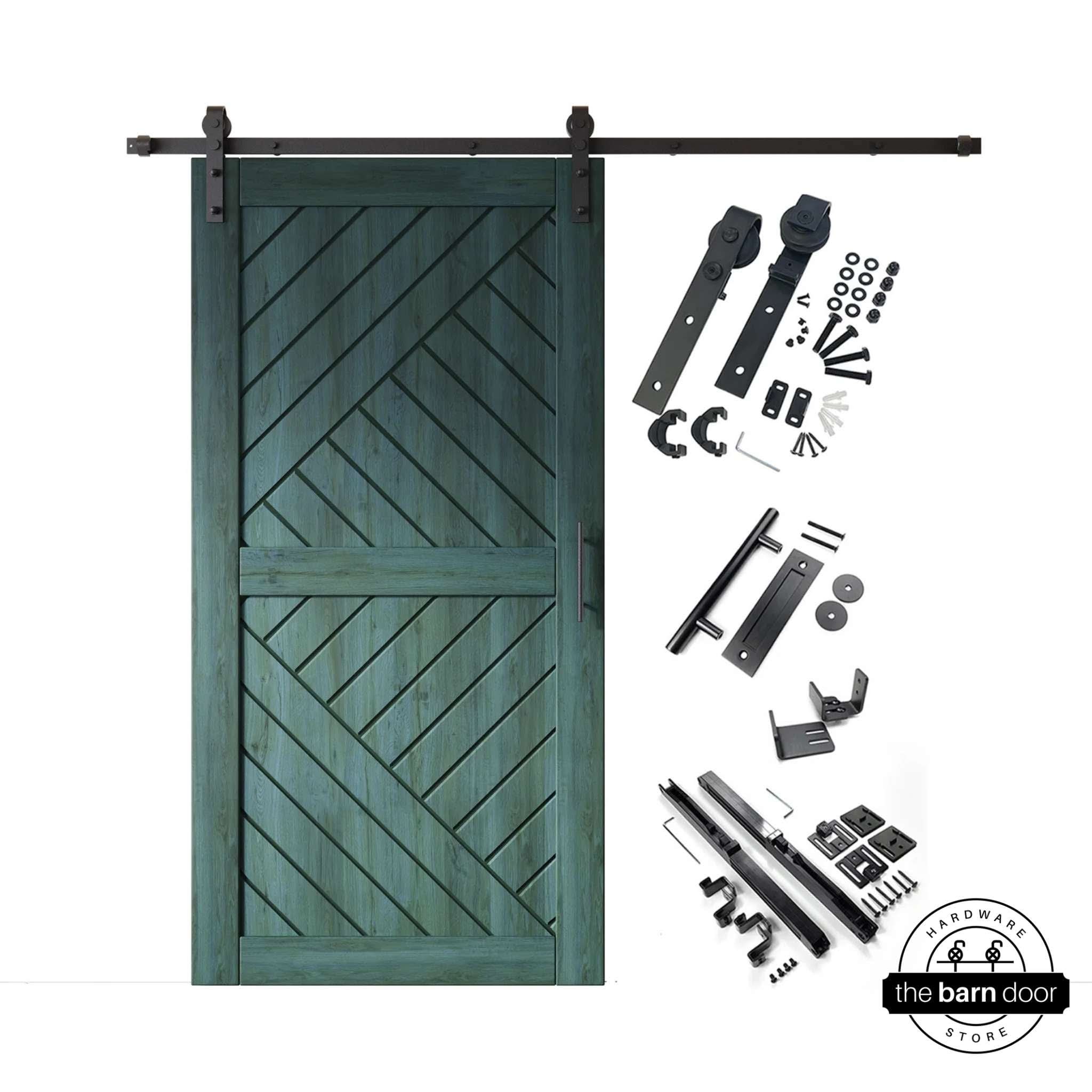 Royal Pine Patterned Single Barn Door Kit