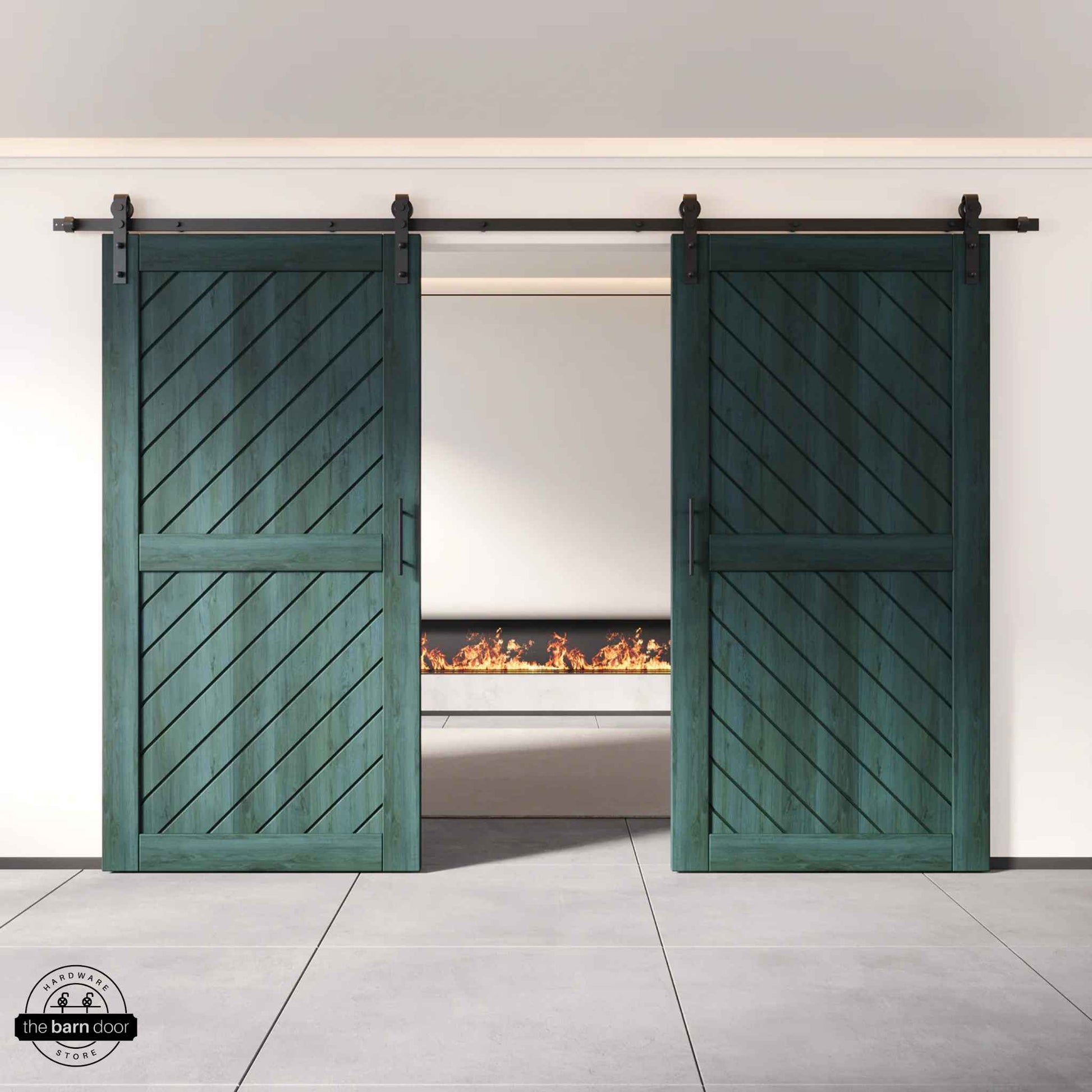 Royal Pine Slanted Double Barn Door