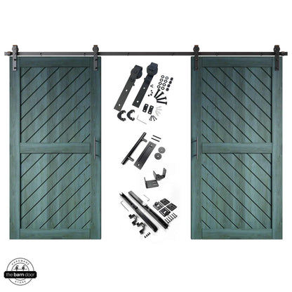 Royal Pine Slanted Double Barn Door Kit