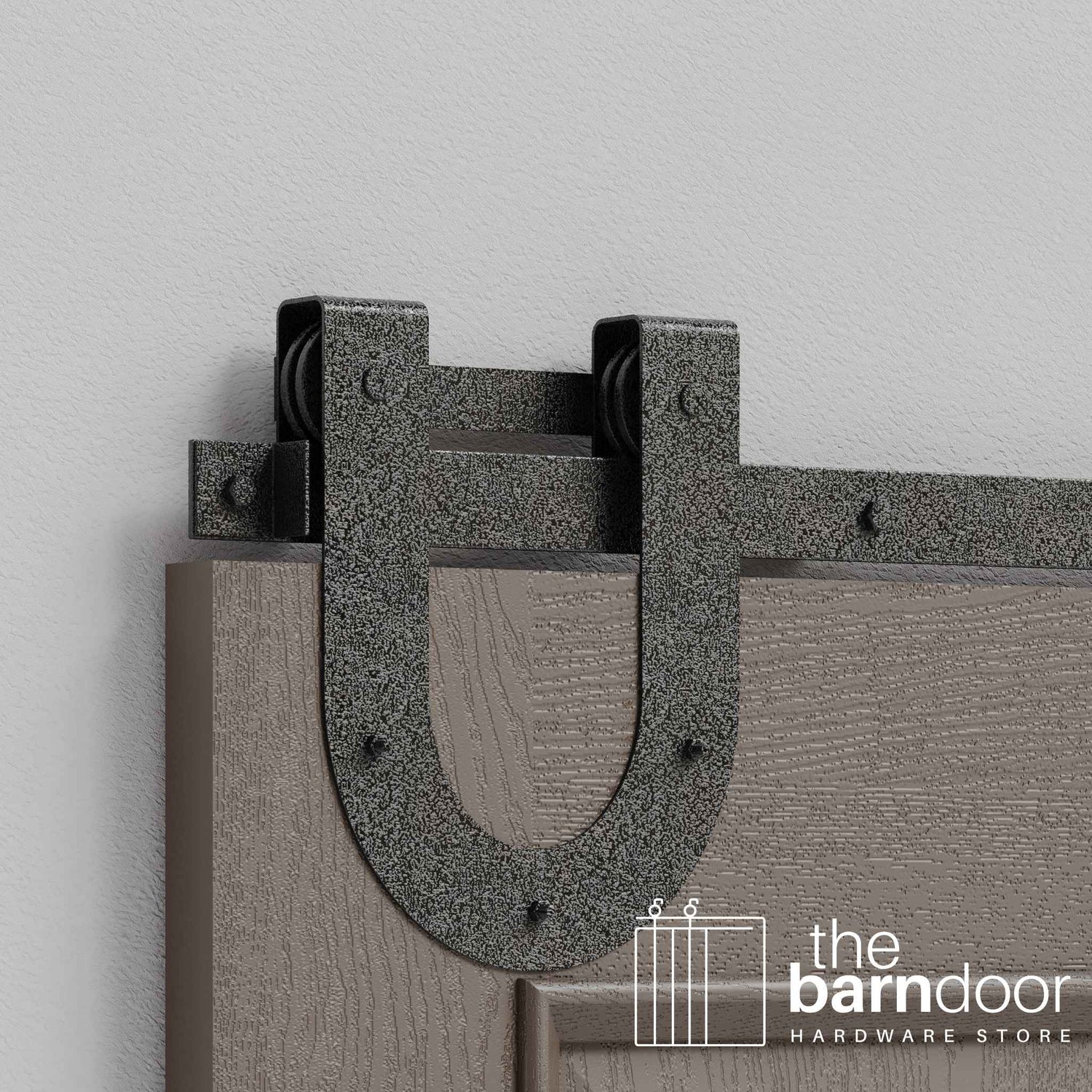 Silver Vein Horseshoe Heavy Duty Single Track Barn Door Hardware
