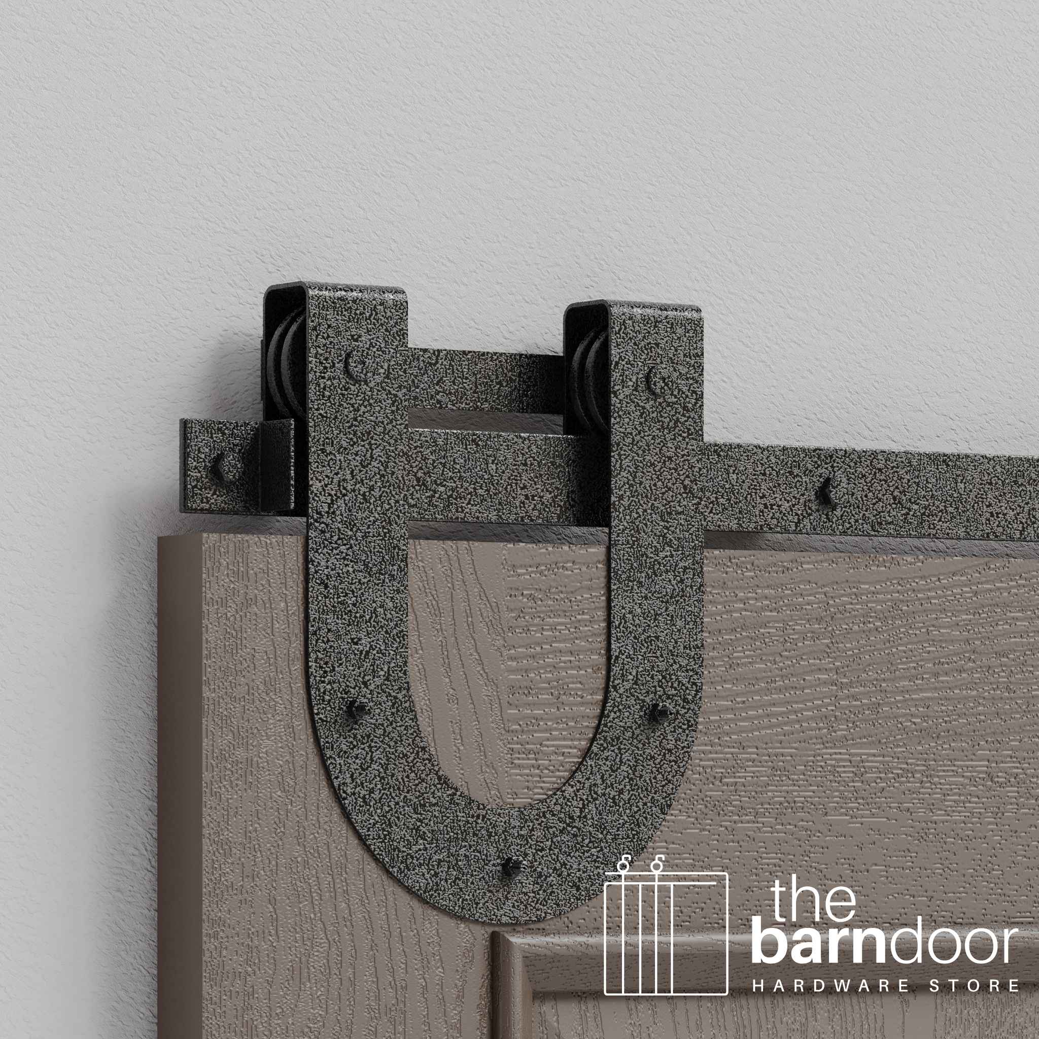 Silver Vein Horseshoe Heavy Duty Single Track Barn Door Hardware