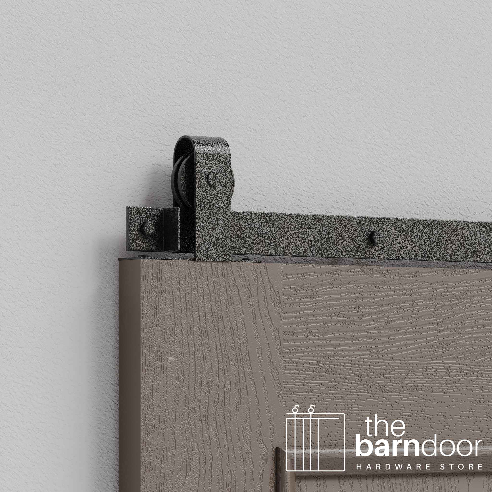 Silver Vein J Strap Top Mount Heavy Duty Single Track Barn Door Hardware