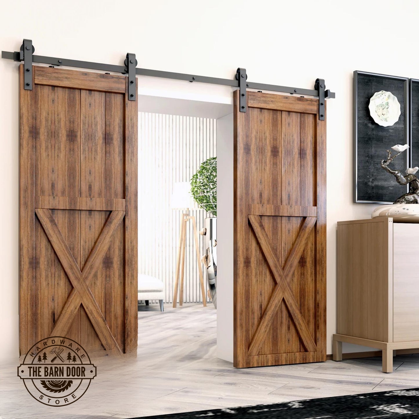 Single Track Barn Door Hardware Kit | Chose Your Design, Length, Finish