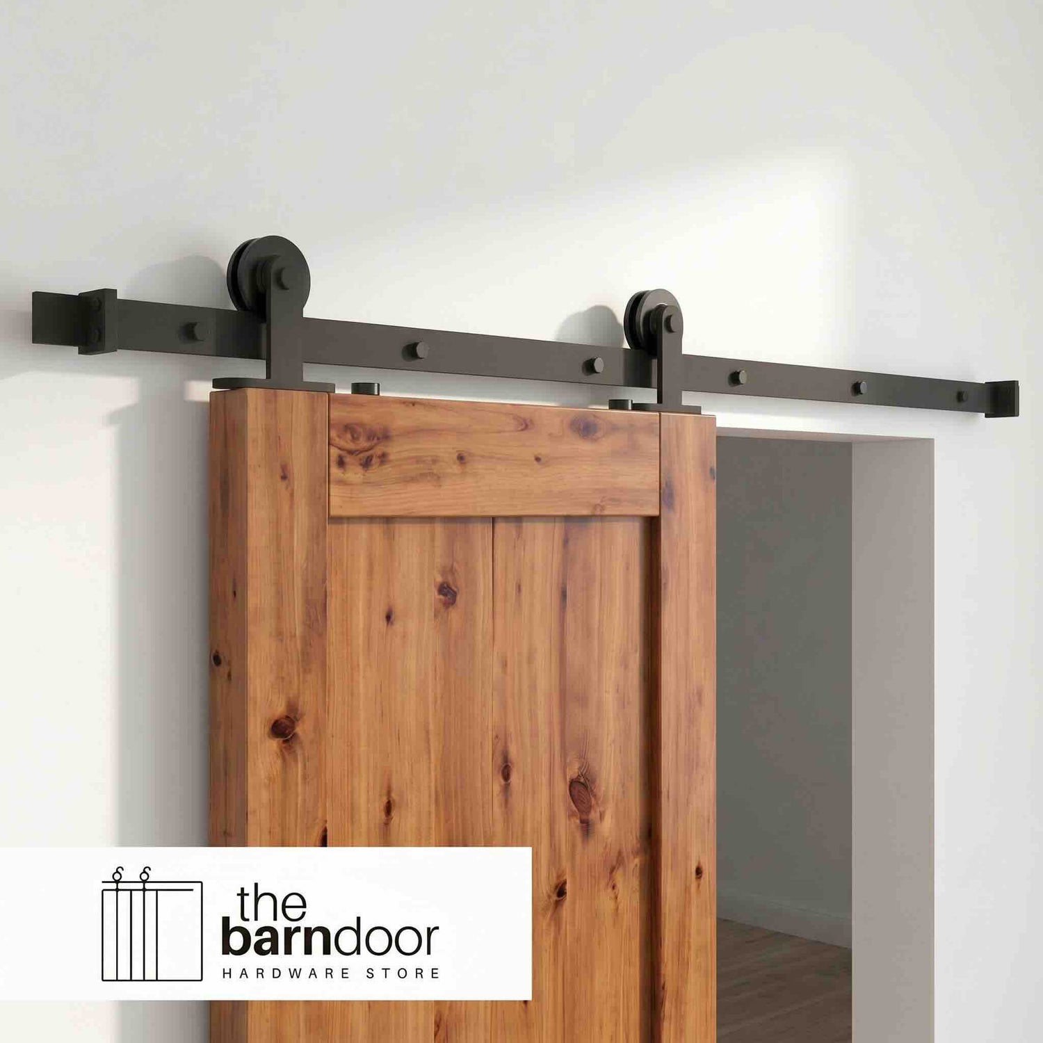 Black T-Shape Barn Door Hardware Kit