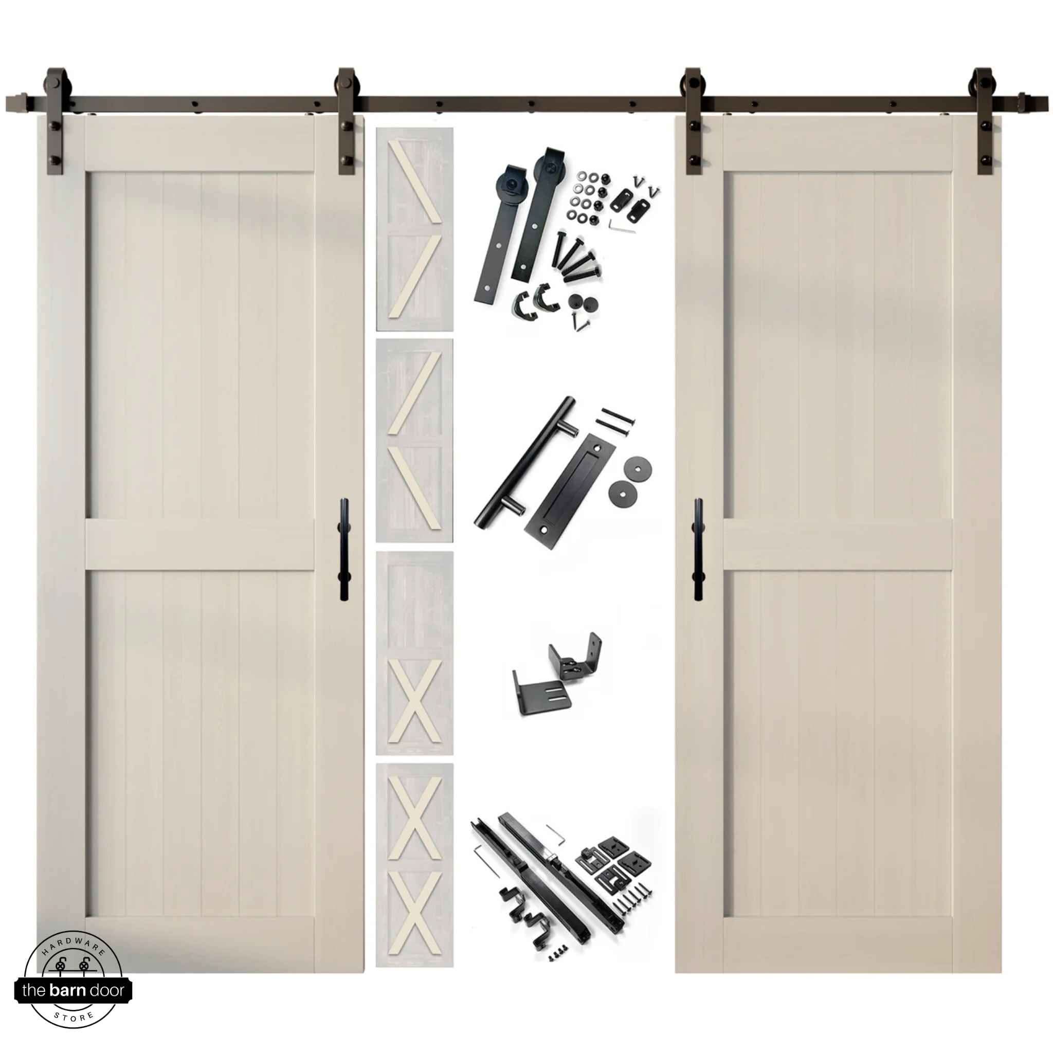 Tinsmith Gray Classic Double Barn Door Kit