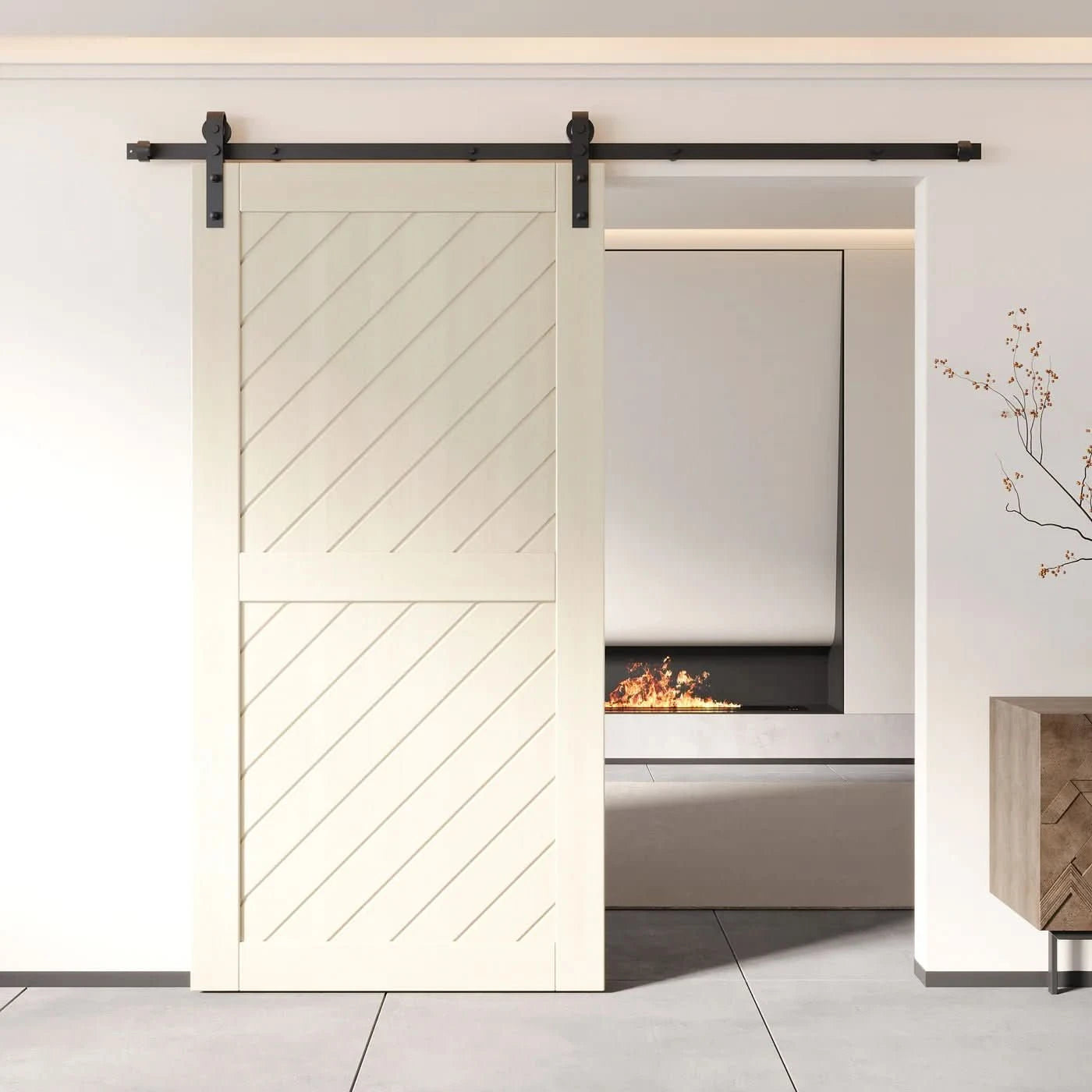 Tinsmith Gray Slanted Barn Door