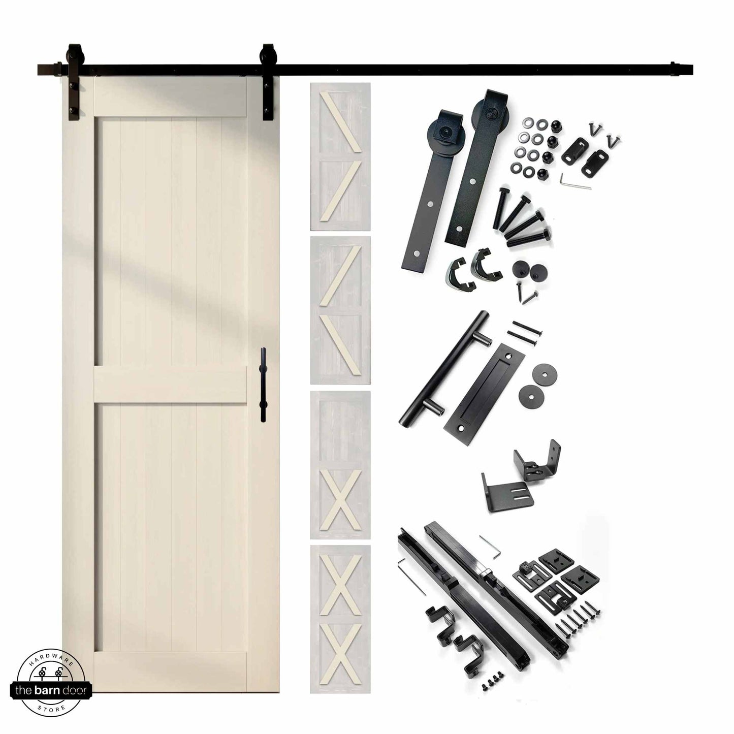 Tinsmith Gray Barn Door with Classic Single Track Barn Door Kit by TBDHS