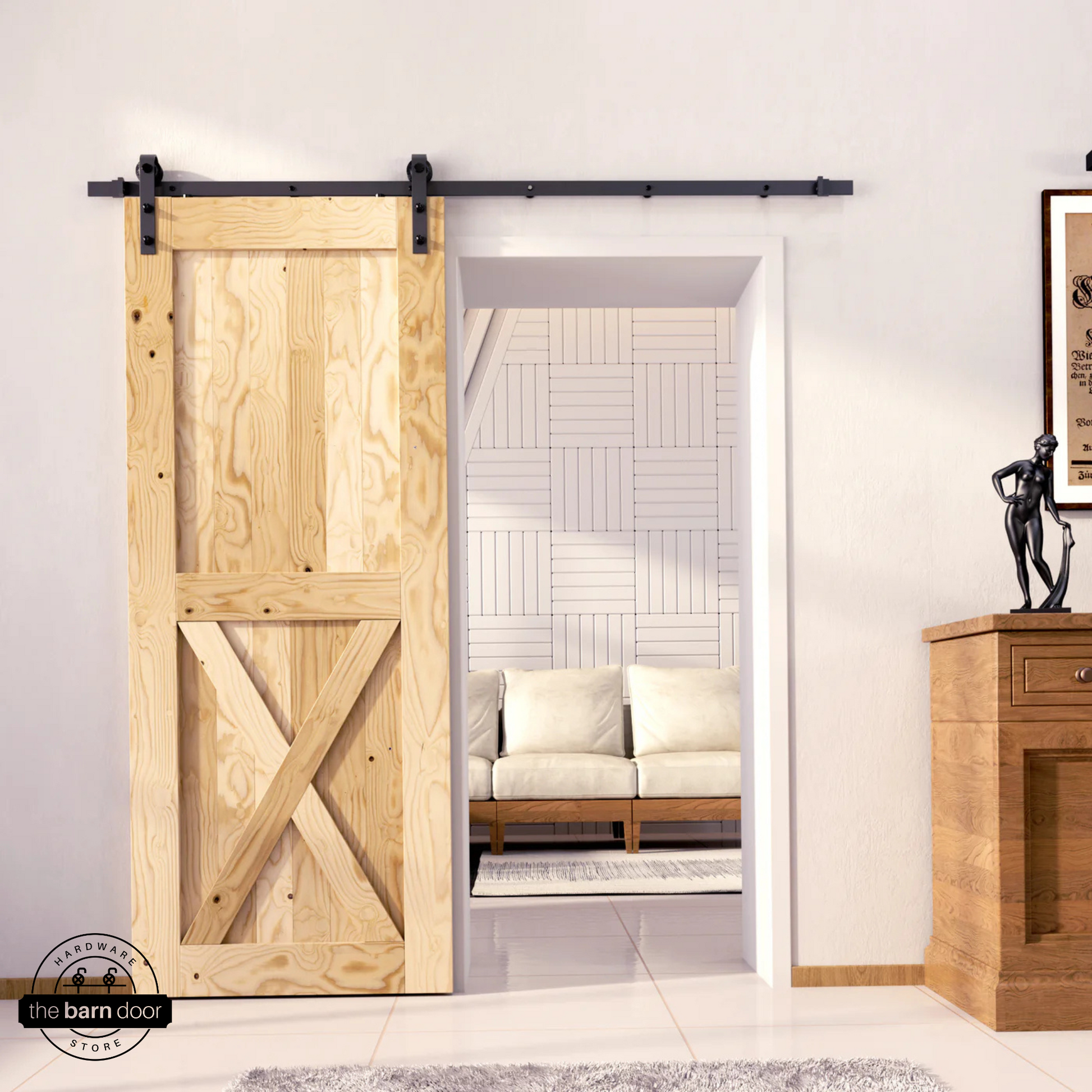 Unfinished Classic Single Track Barn Door Kit by TBDHS