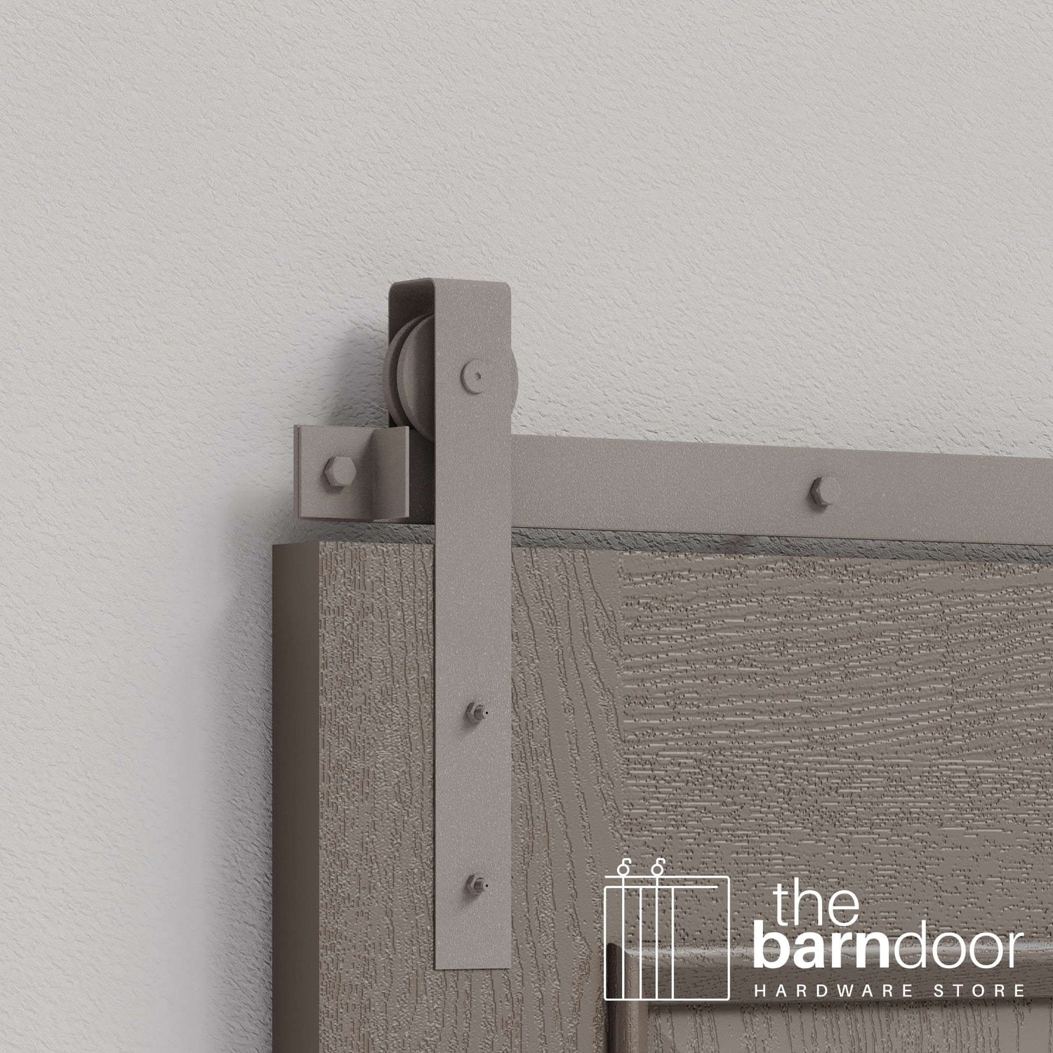 White Bronze Flat Top Strap Heavy Duty Single Track Barn Door Hardware