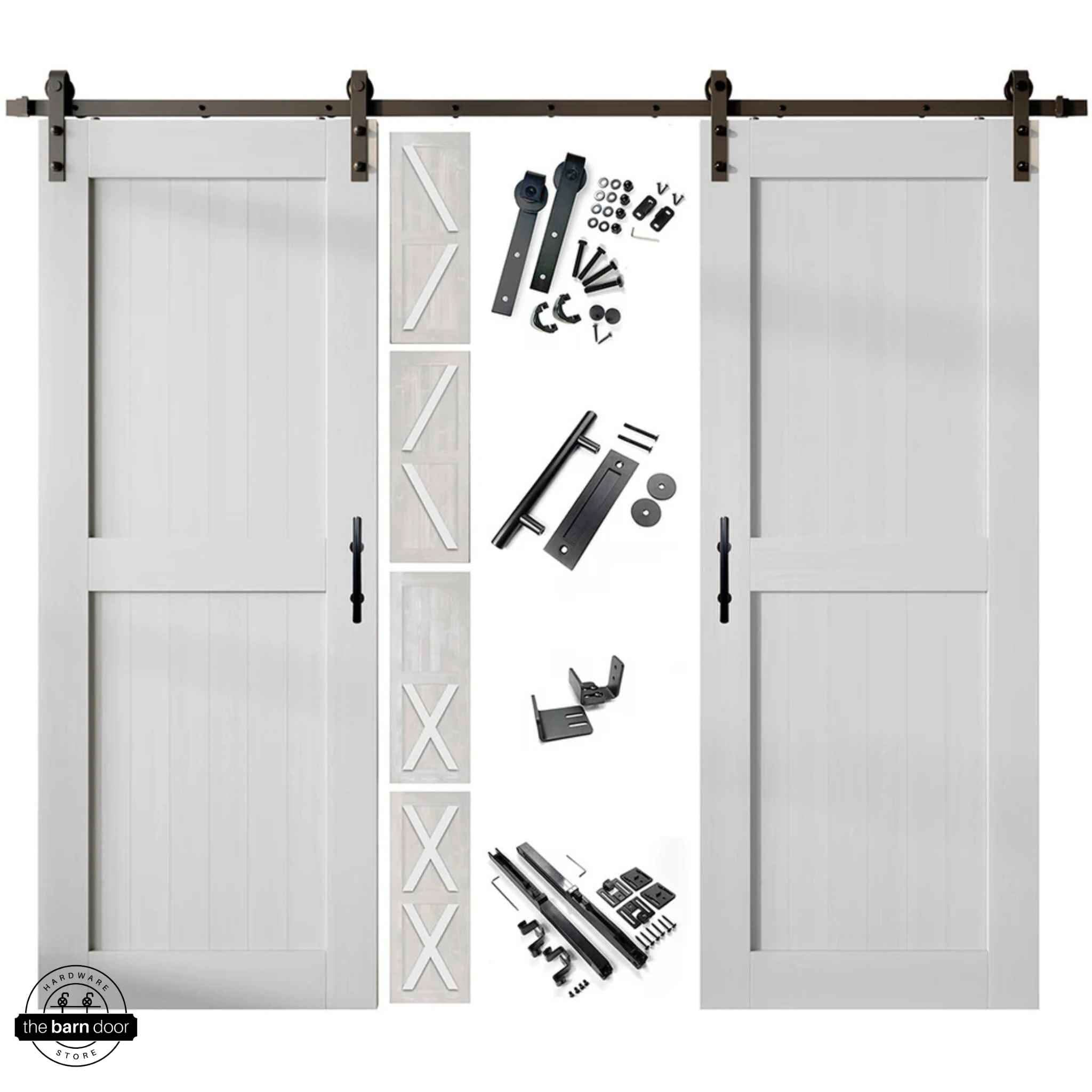 White Classic Double Barn Door Kit