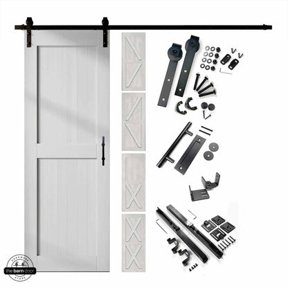 White Barn Door with Classic Single Track Barn Door Kit by TBDHS