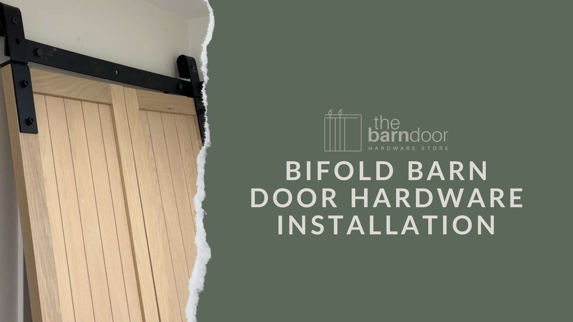 Load video: An instructional video demonstrating the step-by-step process of installing Goldberg Brothers bifold barn door hardware kits.