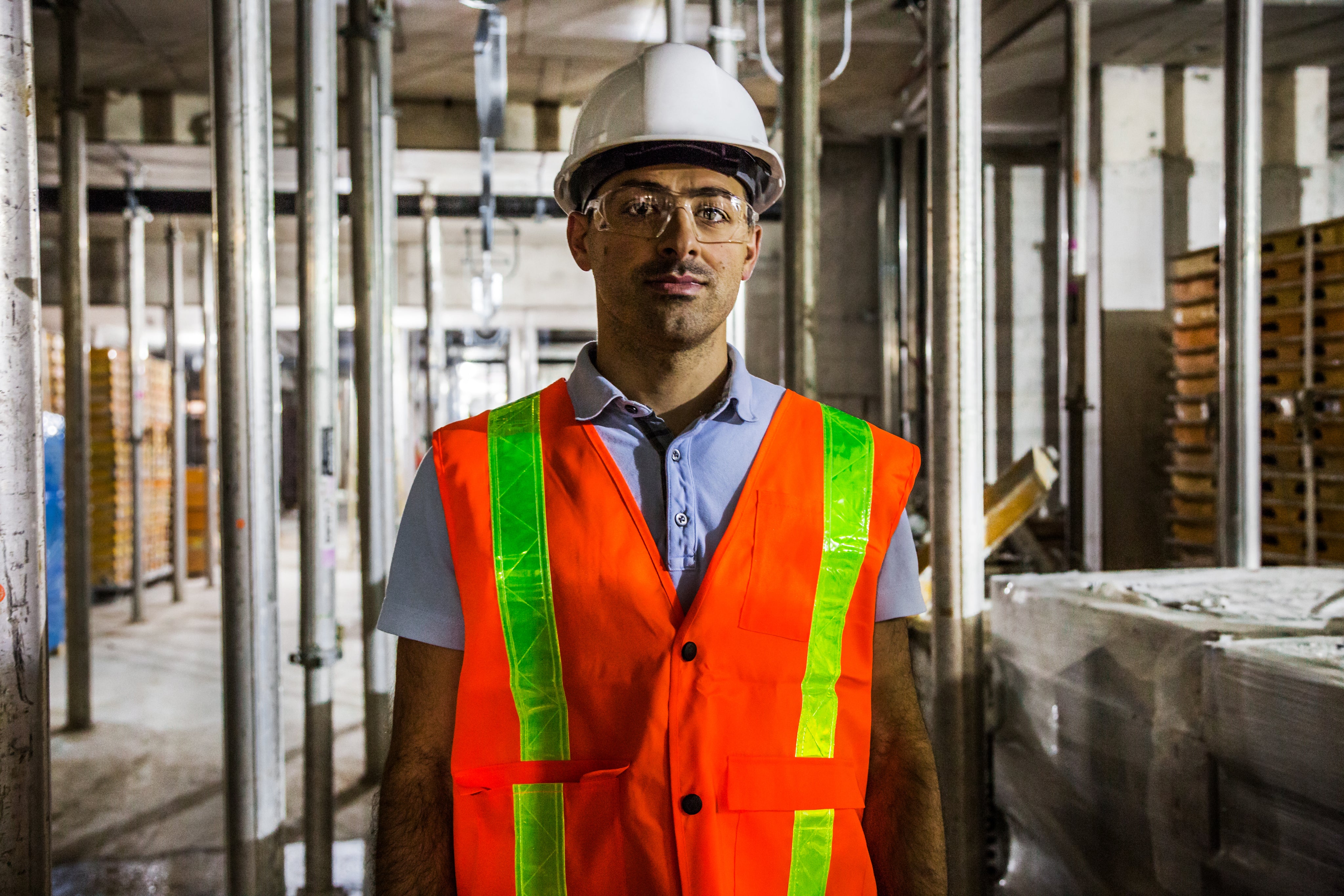 Male construction worker customer