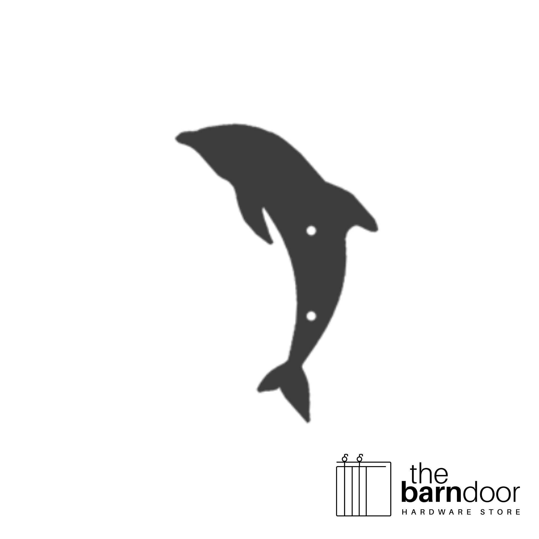 Dolphin barn door accent trim in black— Goldberg Brothers Coastal & Tropical collection