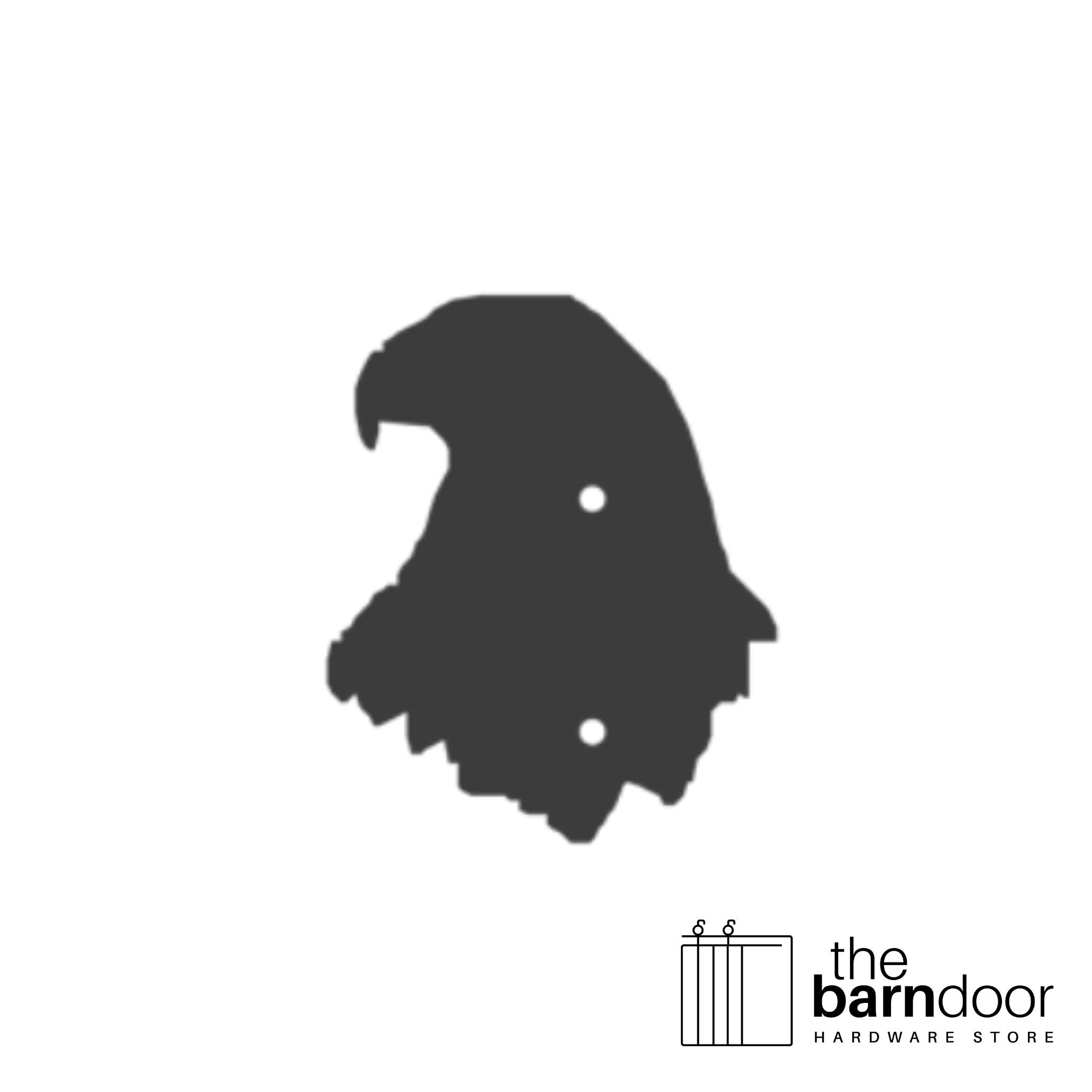 Eagle head barn door accent trim in black— Goldberg Brothers Wildlife & Nature collection