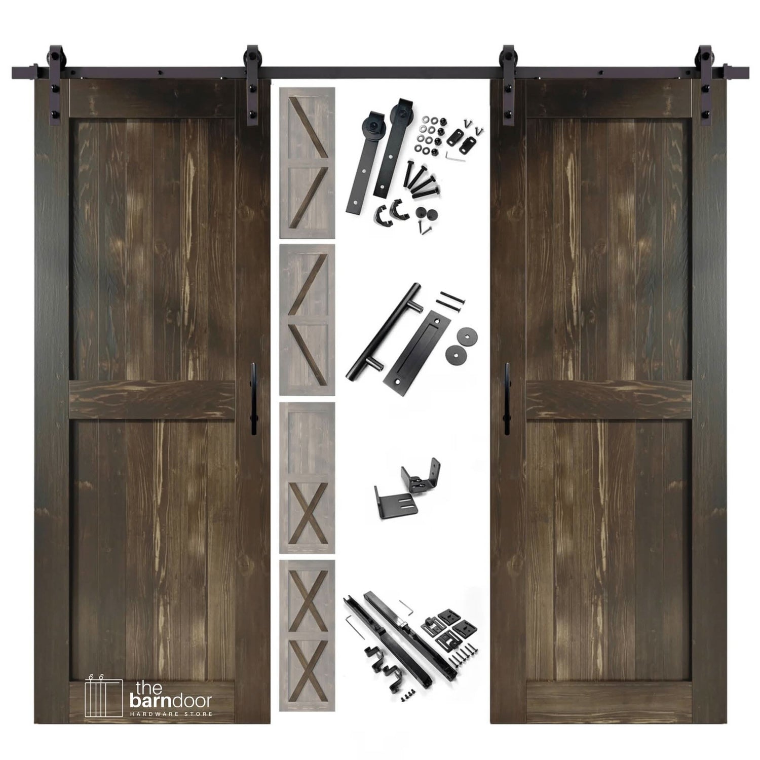 Ebony Classic Double Barn Door Kit