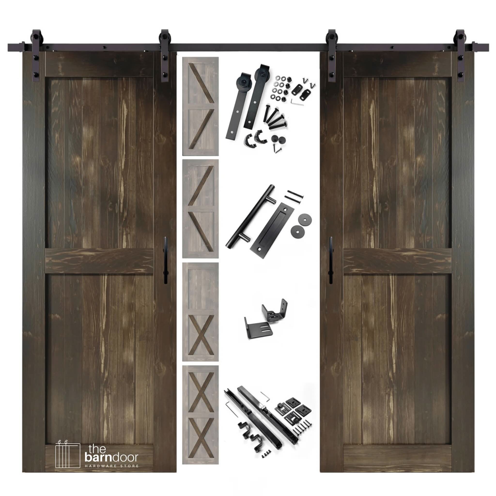 Ebony Classic Double Barn Door Kit