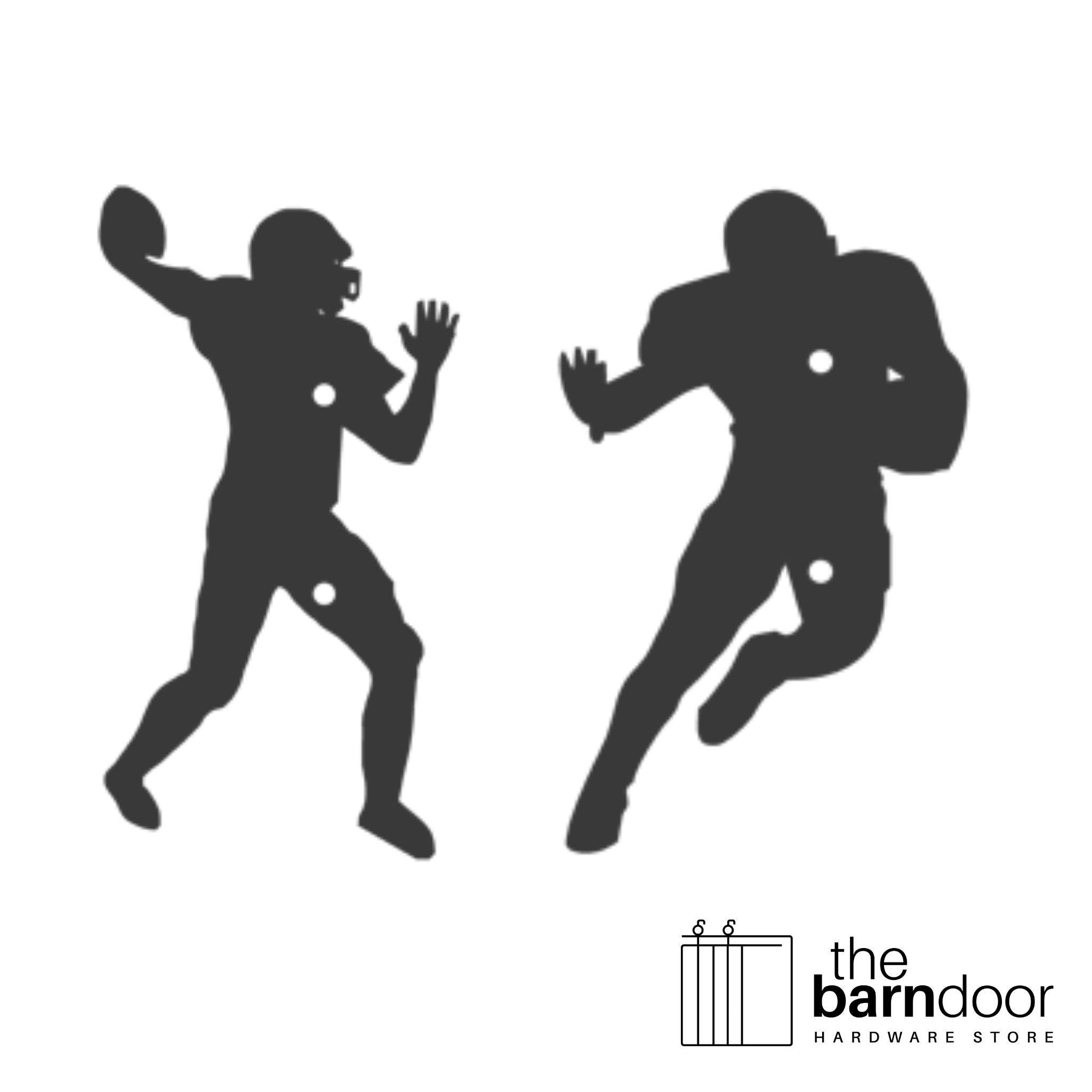 Football barn door accent trim in black — Goldberg Brothers Sports collection