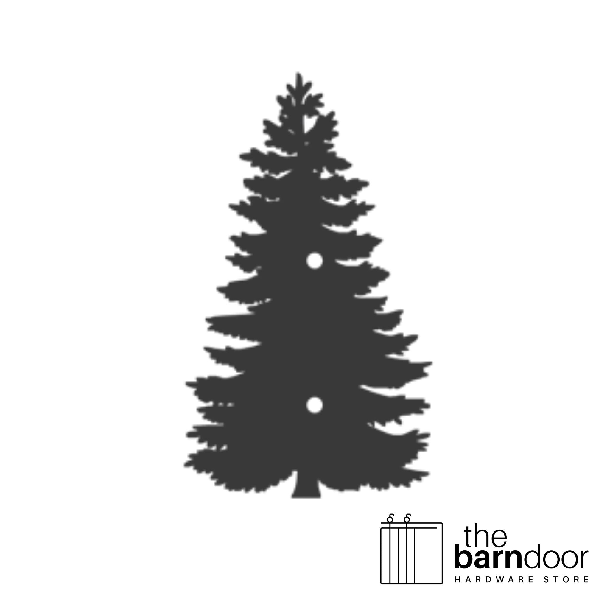 Pine tree barn door accent trim in black— Goldberg Brothers Botanicals & Seasons collection