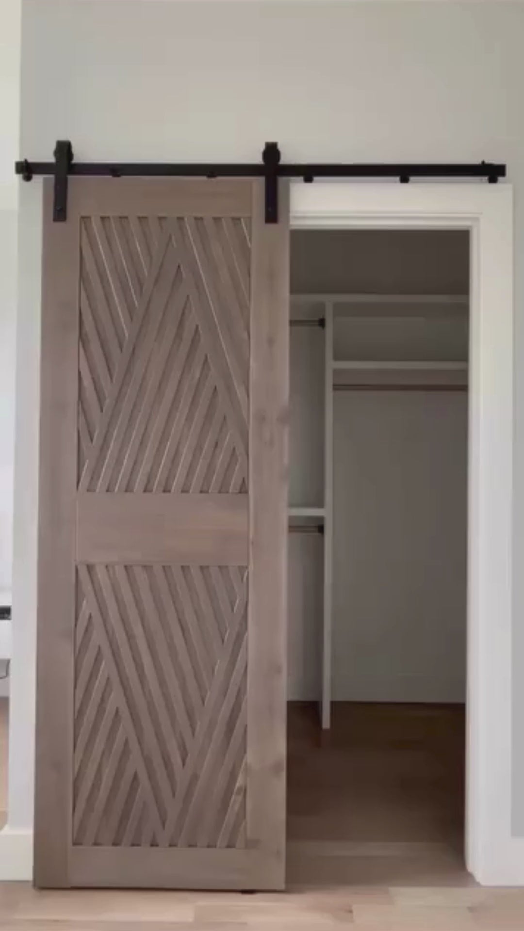 Video of Liz installing J-Strap barn door hardware 