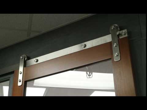 Stainless steel barn door hardware video