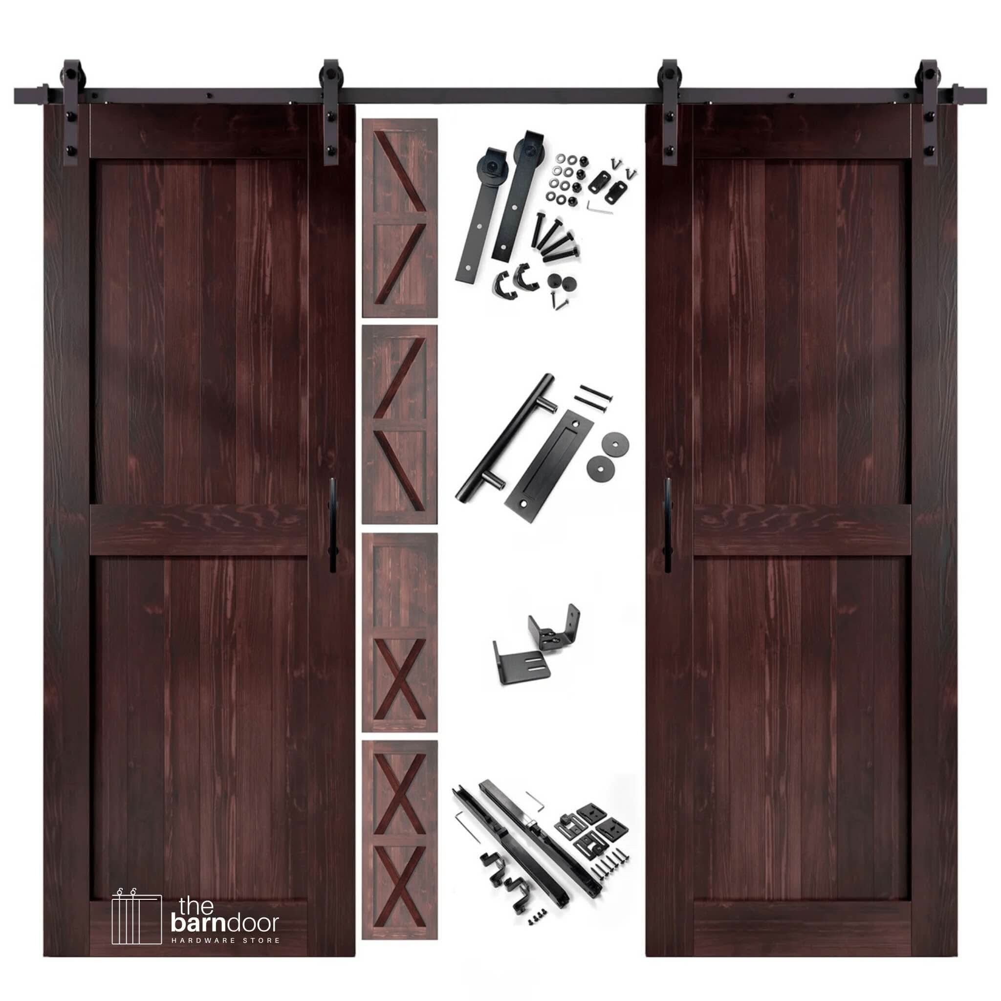 Red Mahogany Classic Double Barn Door Kit