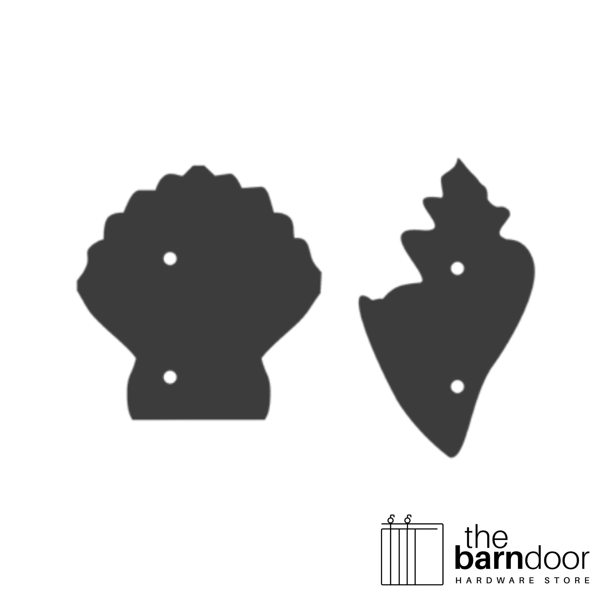 Seashell set barn door accent trim in black— Goldberg Brothers Coastal & Tropical collection