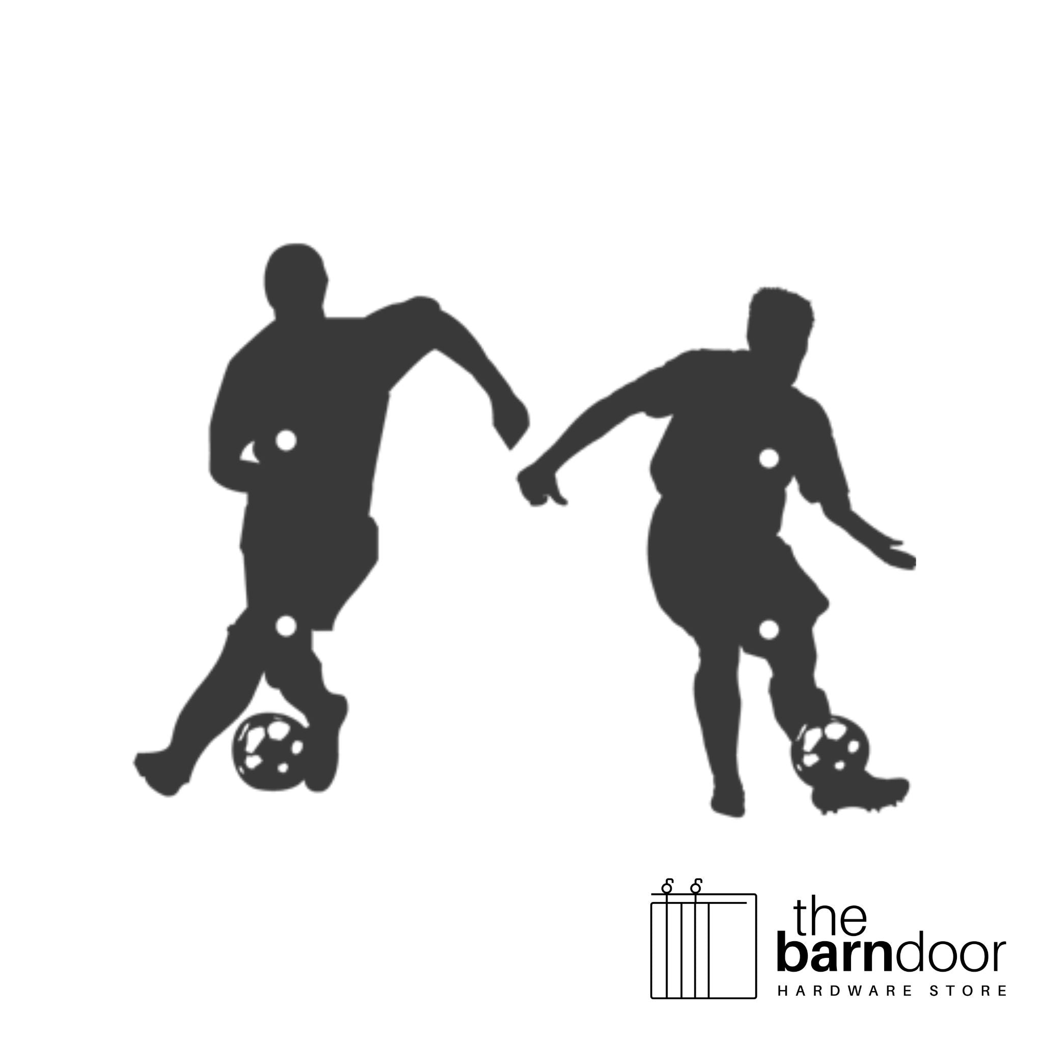 Soccer barn door accent trim in black — Goldberg Brothers Sports collection