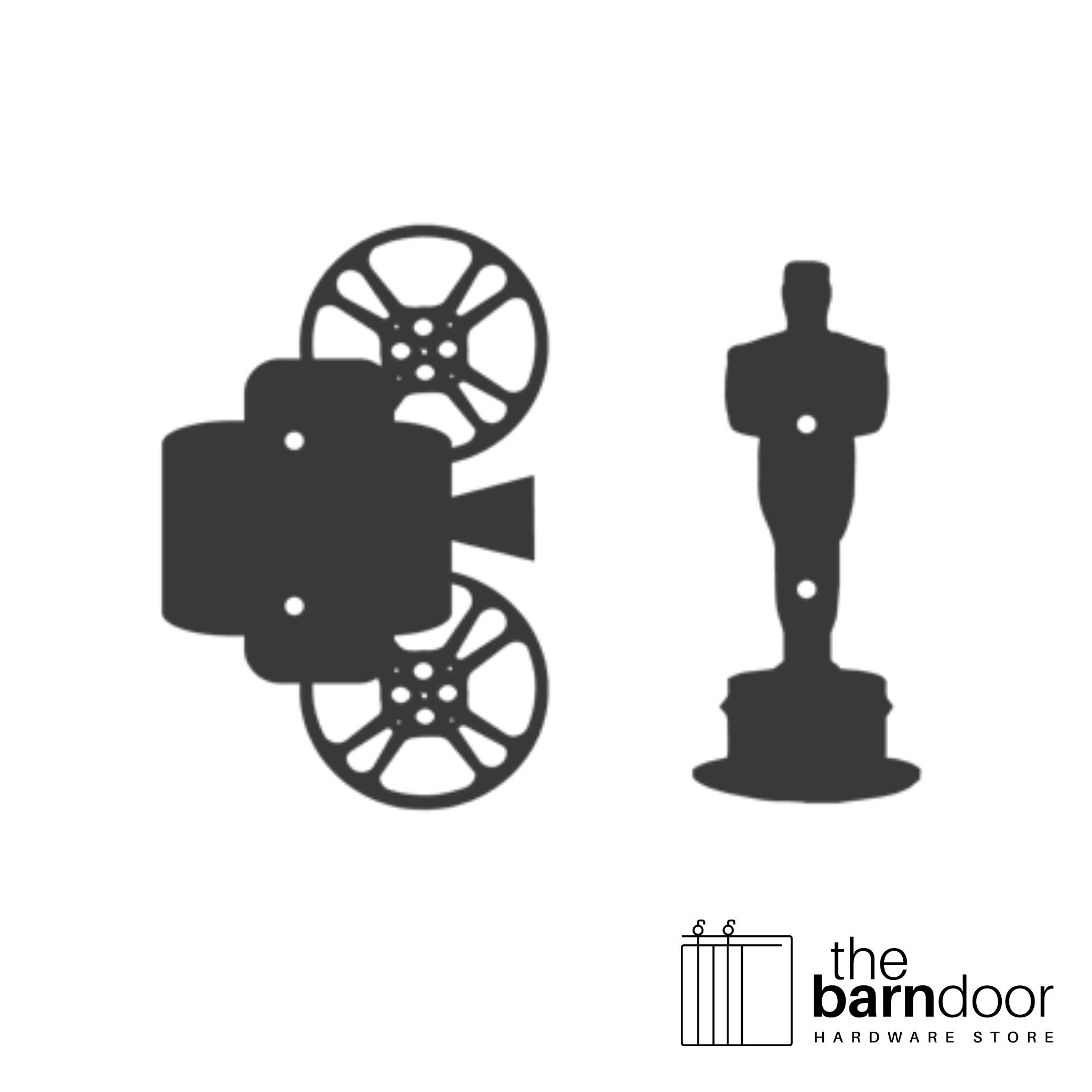 Theater set barn door accent trim in black— Goldberg Brothers Entertainment collection
