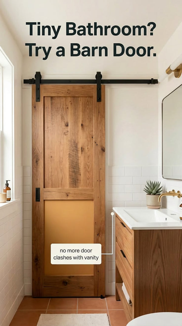 Tiny Bathroom? Try a Barn Door.